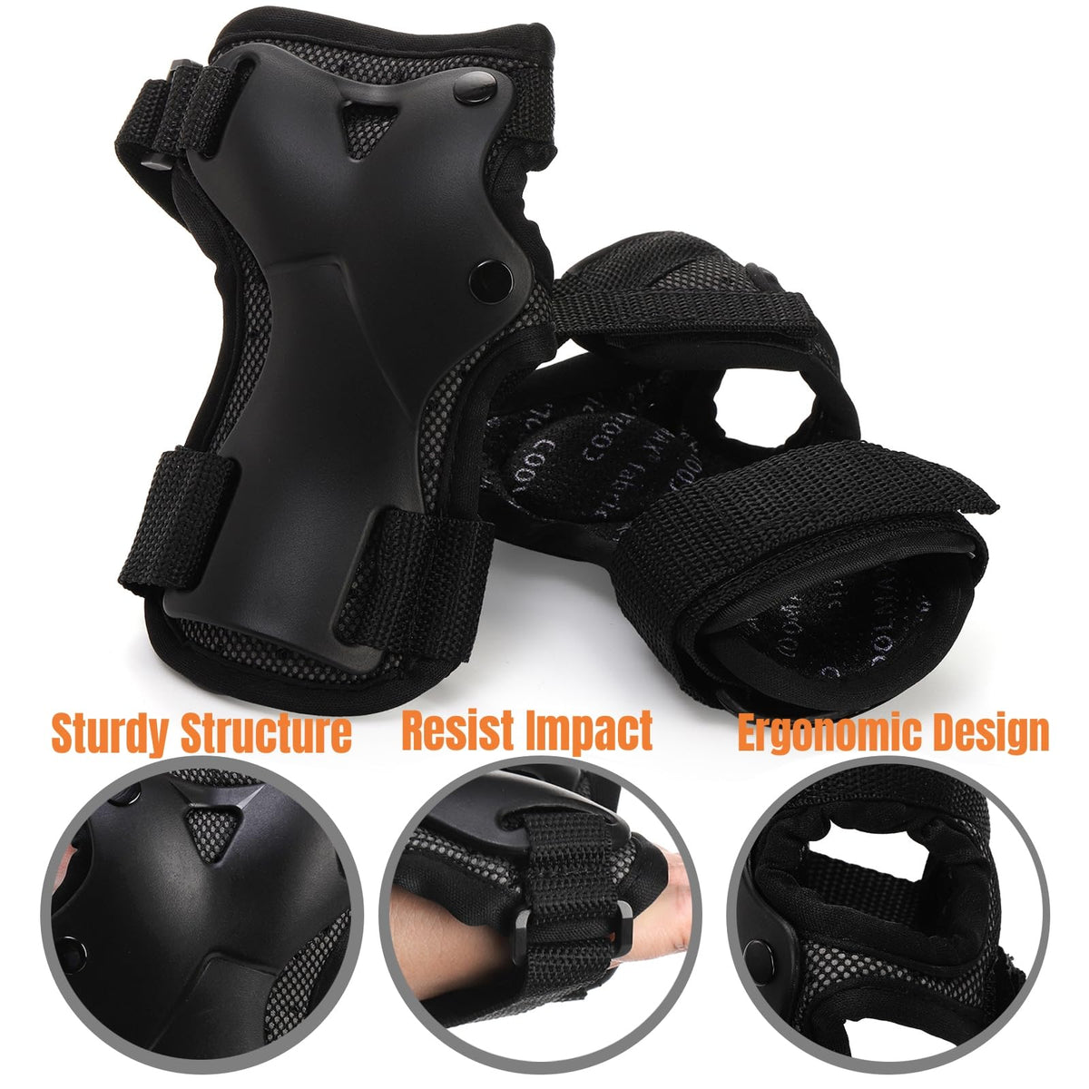 Hiceeden Wrist Guard for Roller Skating and Skateboarding, Wrist Protector (1 Pair) with Storage Bag, Wrist Brace Pads for Adult/Youth, M