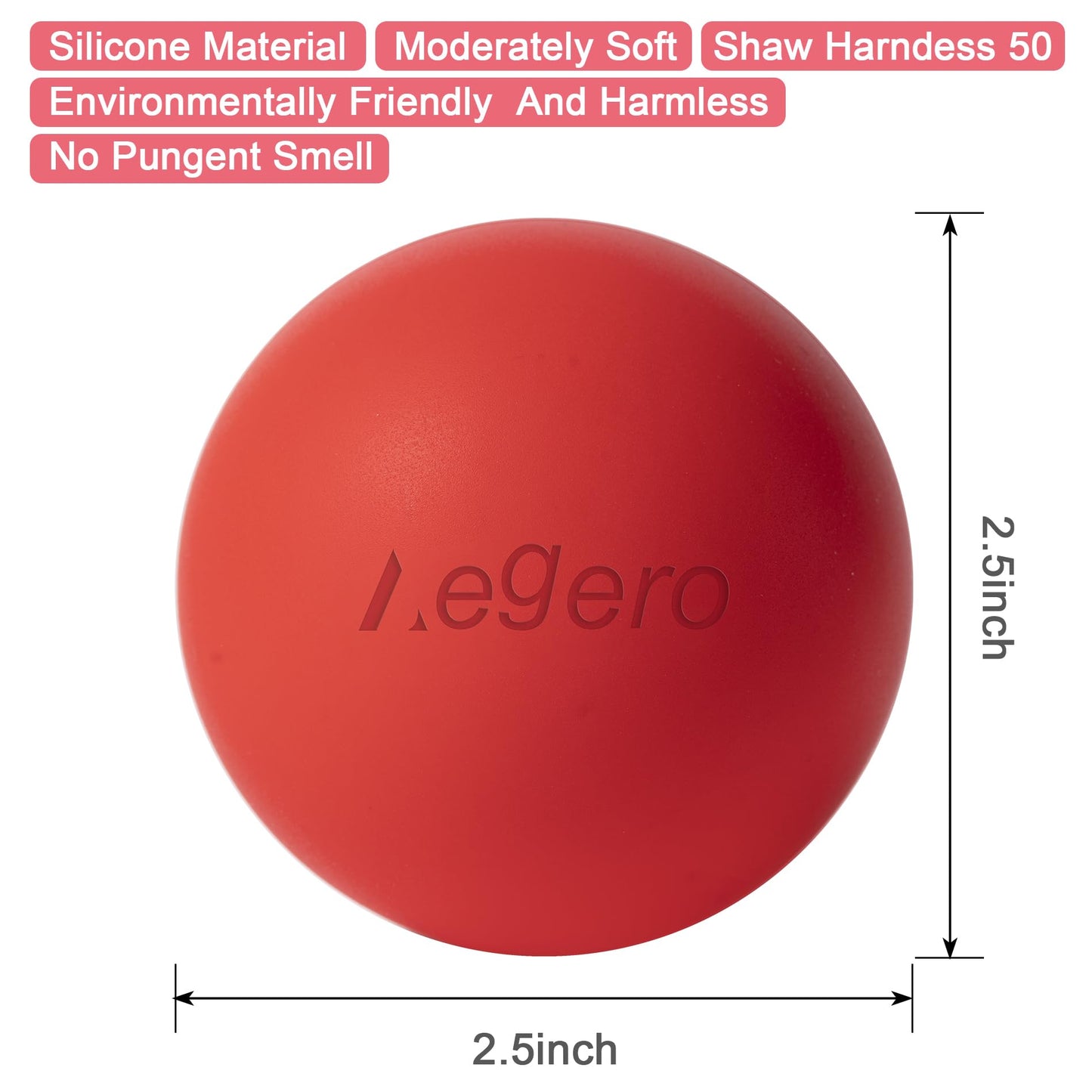 Massage Lacrosse Balls for Myofascial Release,Yoga Deep Tissue Massage,Trigger Point Therapy and Foot Plantar Fasciitis,Muscle Soreness Massager Ball (2Pack, Blue and Red)