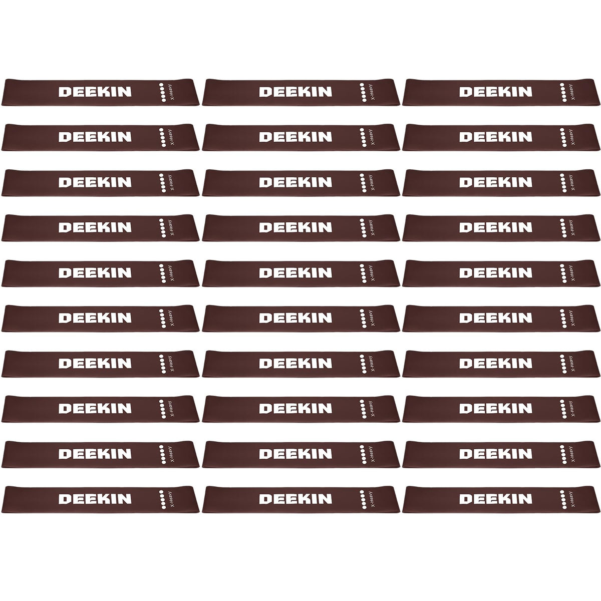 DEEKIN 30 Pcs Resistance Bands Bulk Resistance Loop Elastic Exercise Bands Exercise Equipment for Women Men Home Pilates, Fitness, Gym, Yoga(Dark Brown,40-50 Lbs)