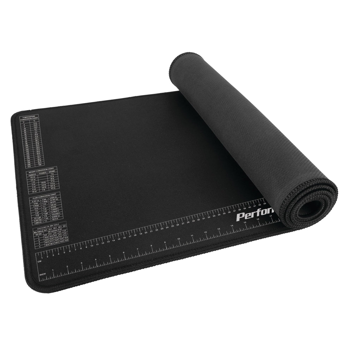 Performance Tool W88977 Neoprene Mat with Ruler and Reference Charts, Chemical Resistant, 16-Inch x 35.75-Inch, Protects Work Surface from Solvents and Oils