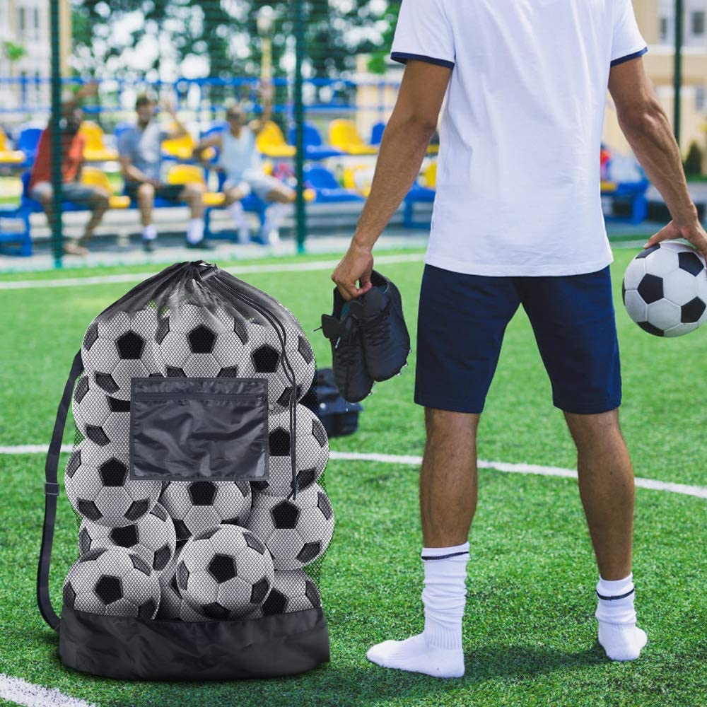 BROTOU Ball Storage Net Bags, Sports Equipment Organizer for Garage/Outdoor/Pool/Gym/Beach,Drawstring Mesh Bag for Basketball/Football/Soccer/Volleyball/Baseball/Tennis/Swimming Gear/Toys