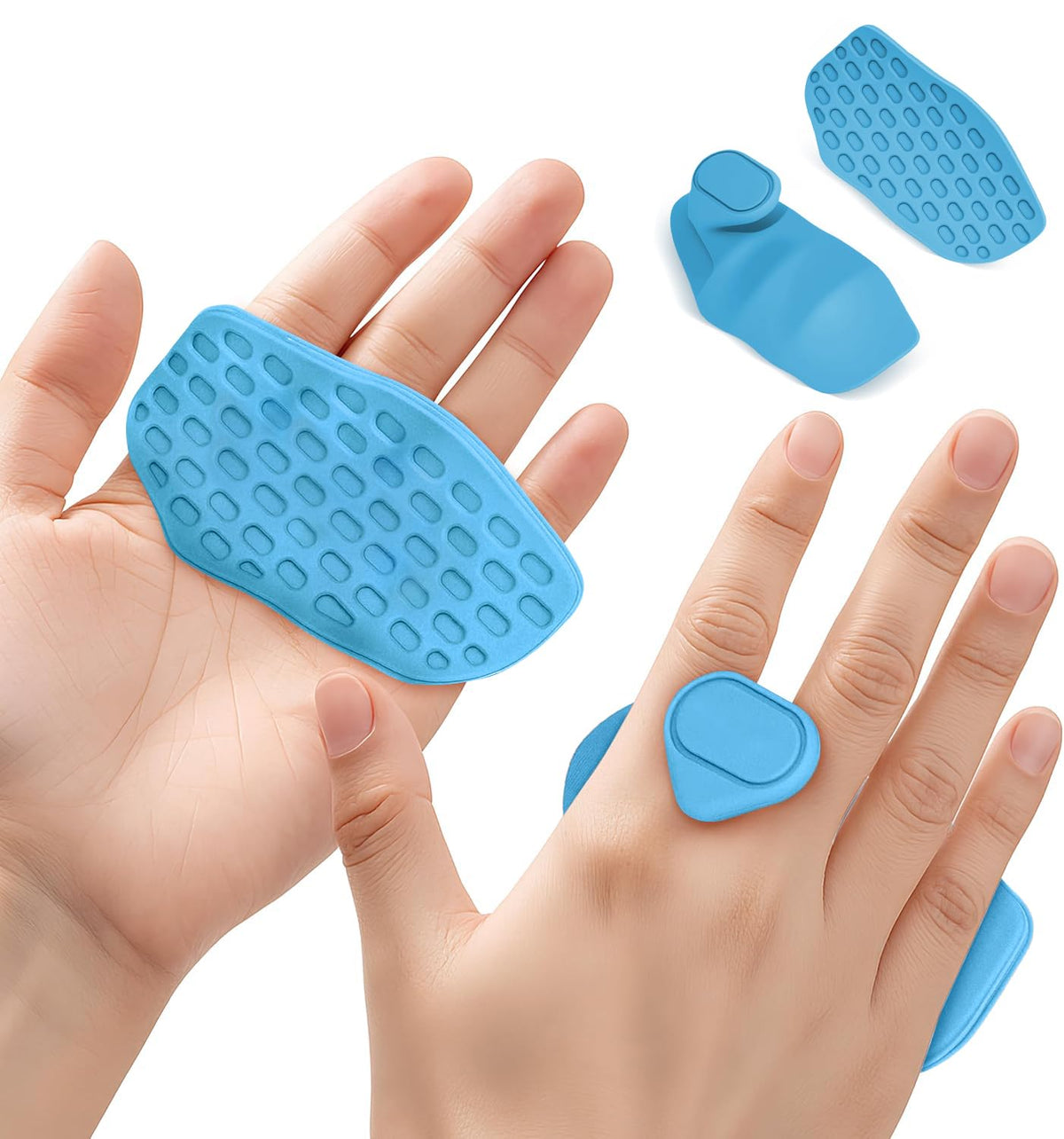 HUAFA Anti-Slip Workout Grips, Gym Grips Weight Lifting Grips Pads，Ergonomics Weight Lifting Gloves for Men Women Deadlift, Fitness Training and Exercise, Gym Grips Pads for Palm Protection(Blue)