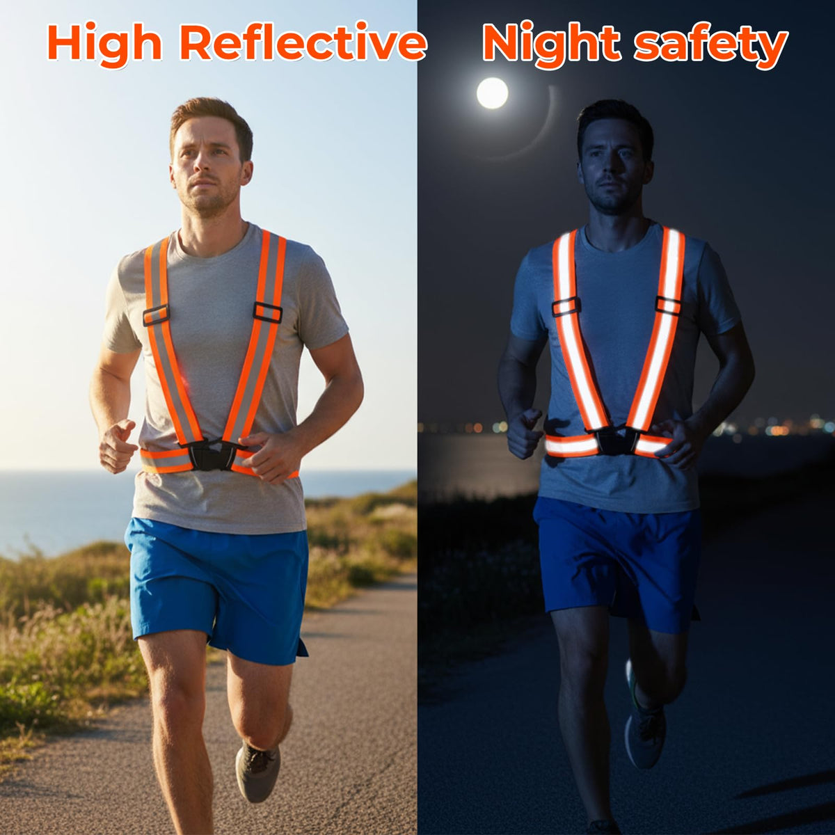 IANFAN 20 Pcs Reflective Vest Running Gear, High Visible Multicolor Adjustable Reflective Vest Elastic Bright Neon Lightweight Safety Straps for Men Women Night Walking Running Cycling Jogging