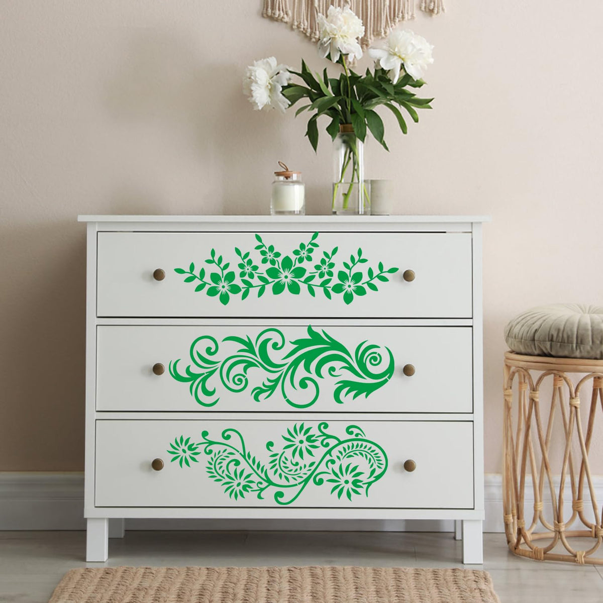 14Pcs Vine Leaf Stencils Flower Leaf Painting Stencils Leaves Floral Stencil Leaves Vine Plastic Art Drawing Templates DIY Crafts Plant Stencil for Painting on Wood Wall Door Canvas Home Decor