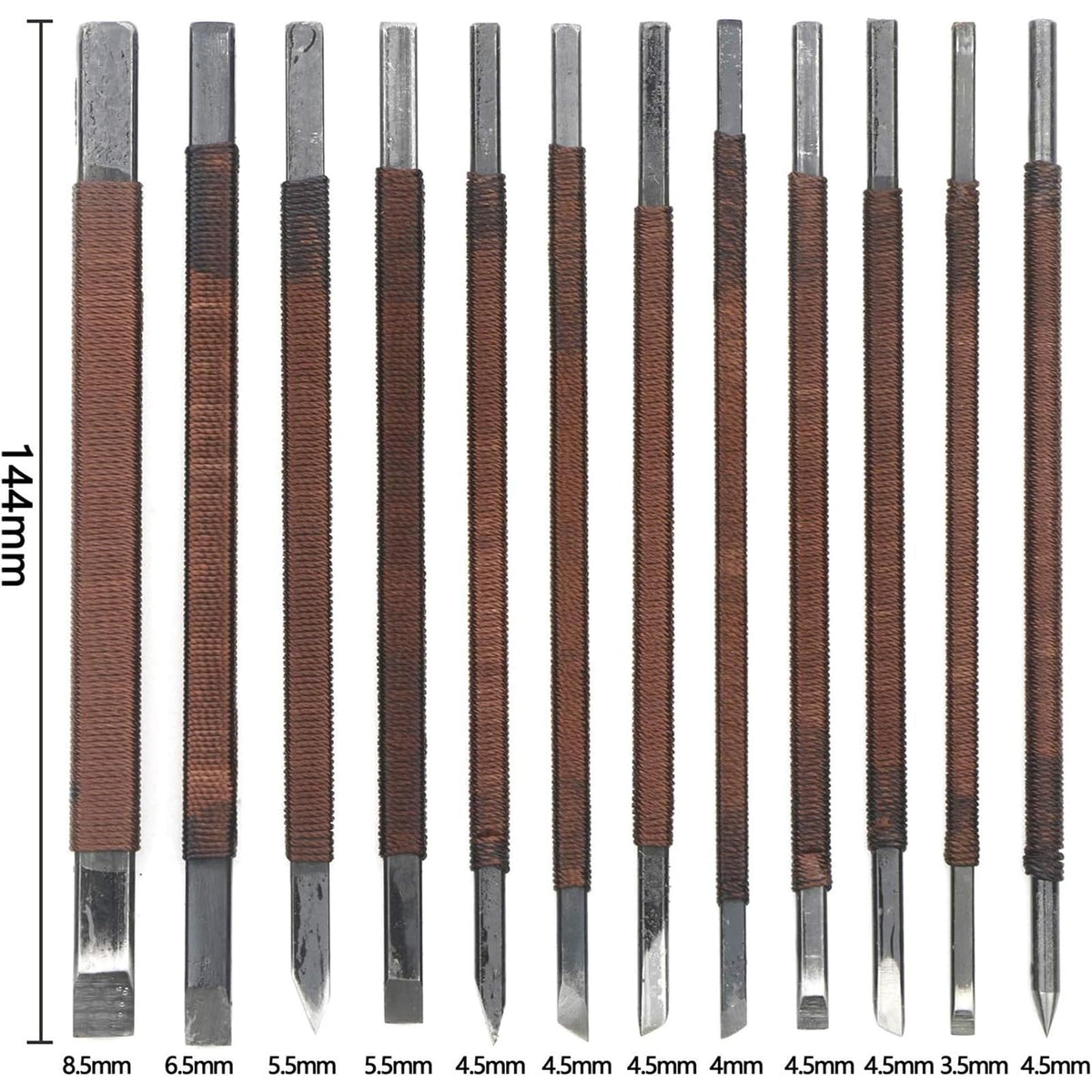 Unxuey 12Pcs Carving Chisel Set Manganese Steel Seal Stone Carving knife Woodworking Tools for Engraving Enthusiast