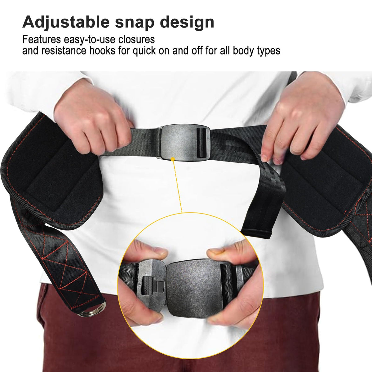 Sled Pulling Belt for Pulling Backwards: Adjustable Sled Belts for Resistance Training Strength Training & Agility Training with 2 Sled Pulling Straps & 4 Hooks