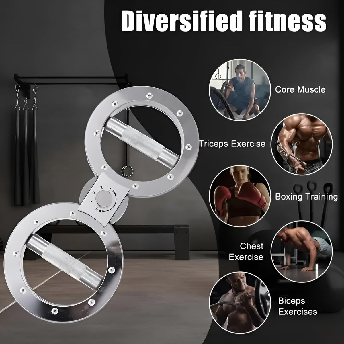 Adjustable Resistance Forearm Trainer, Arm Rehabilitation Exercise Equipment for Men and Women, 360° Rotation Muscle Burner Machine, Shoulder and Back Exercise for Home and Gym Use (Silver)