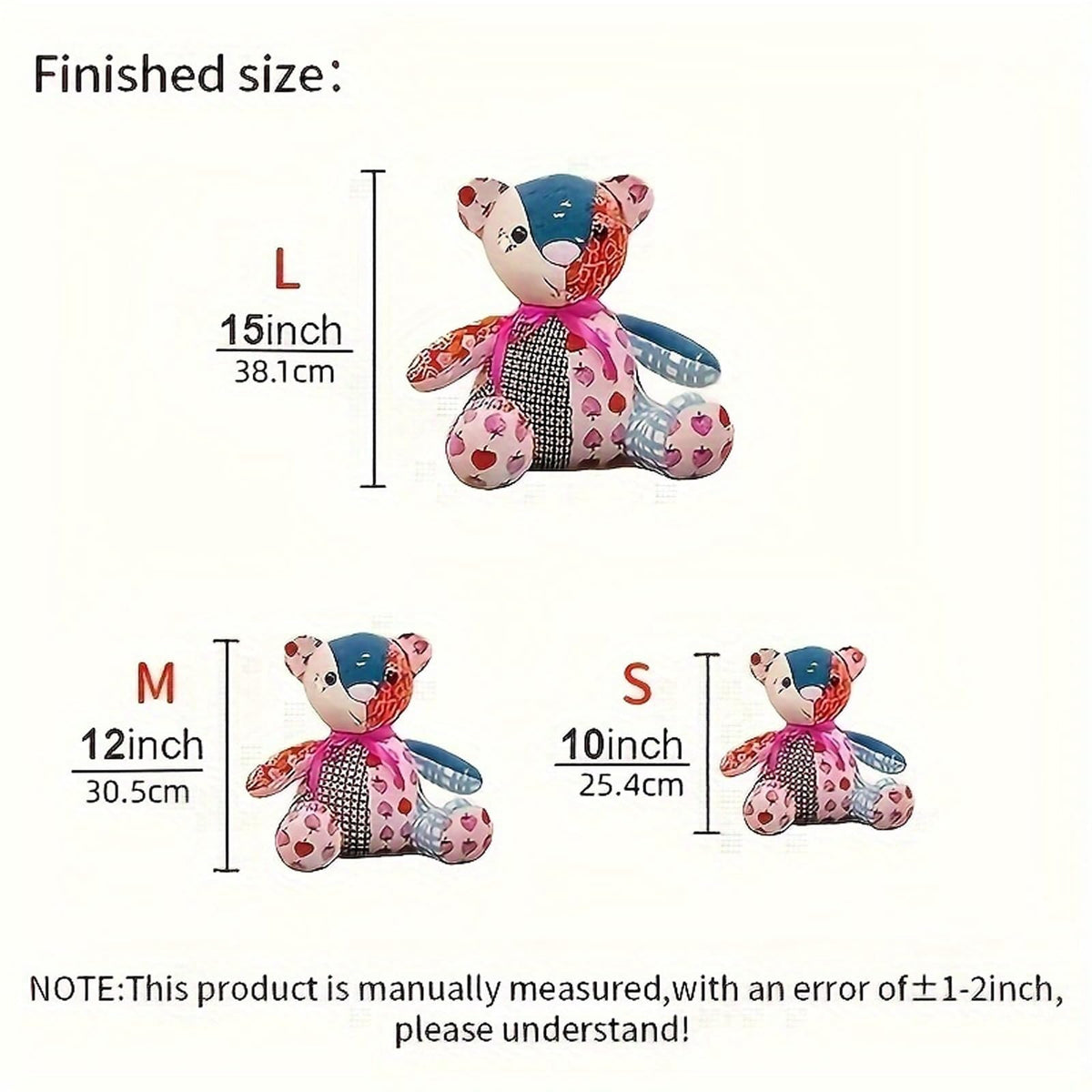 YICBOR Memory Bear Sewing Templates Set, 10Pcs Durable Acrylic Teddy Bear Sewing Patterns & Templates with Detailed Instructions for Sewing (Medium)