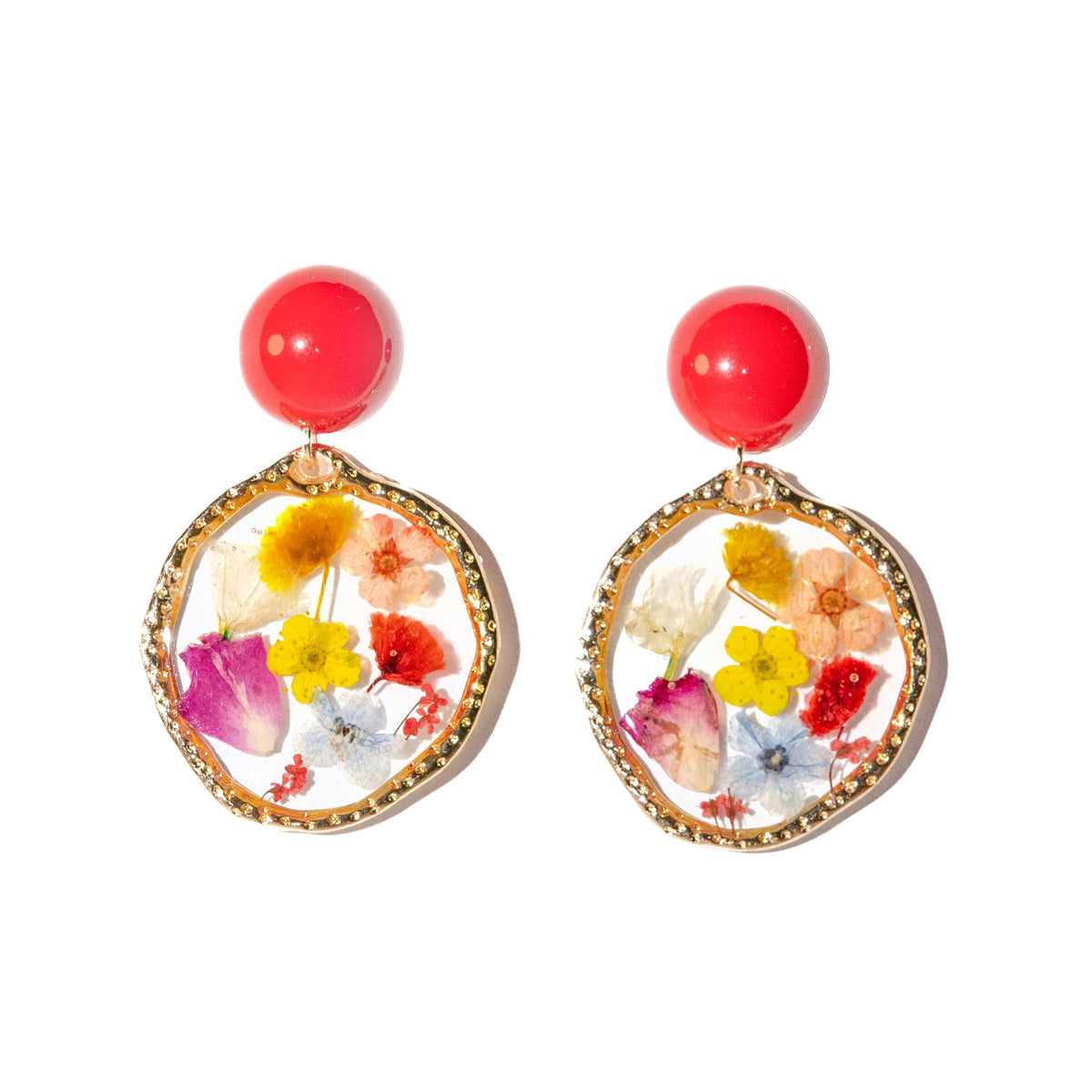 Handmade Real Pressed Flower Earrings for Women, Dainty Hypoallergenic Sterling Silver Floral Dangle Earrings, Unique Resin Botanical Jewelry Gift for Ladies, Parties, Easter, Christmas & Birthday