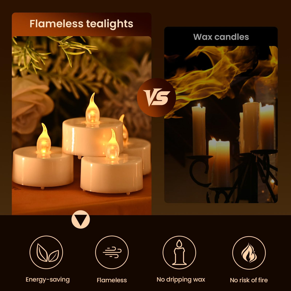 JOSU 12Pcs Flickering Flameless Led Tea Lights Candles Battery Operated, 200+ Hours Fake Electric Candles with Remote Timer, Warmer Lamp White Candlesticks for Home Wedding Party Decor