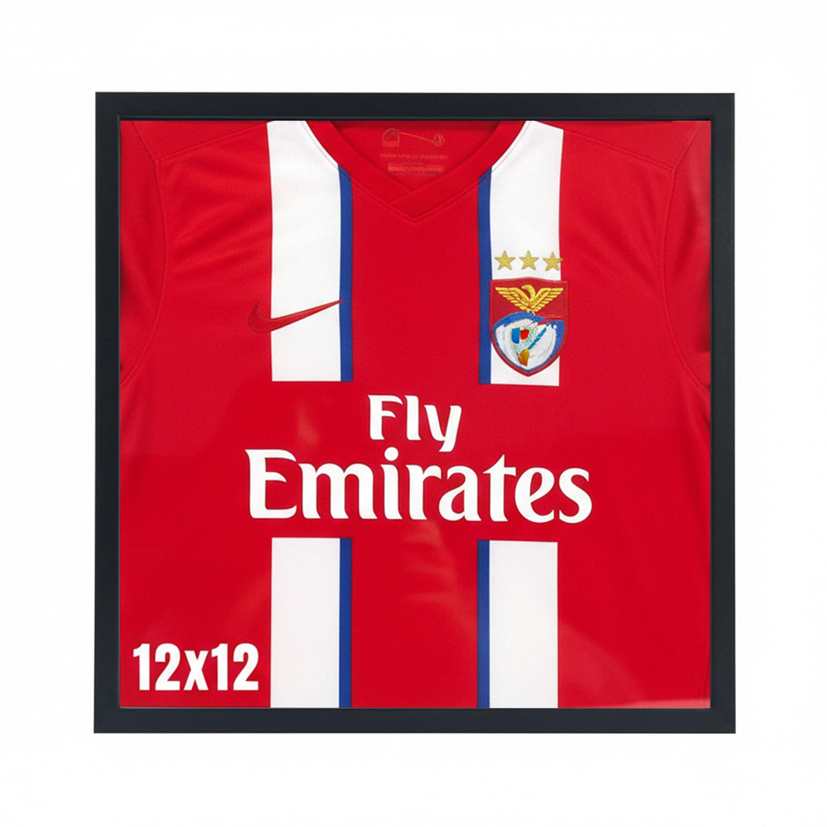 Hodeframe 12.6" x 12.6" T Shirt Frames for Wall Display,Black Wall Mounted Shadow Box Display Case for Jersey,Small Shirt Frame Display Case with Two Mats & Real Glass