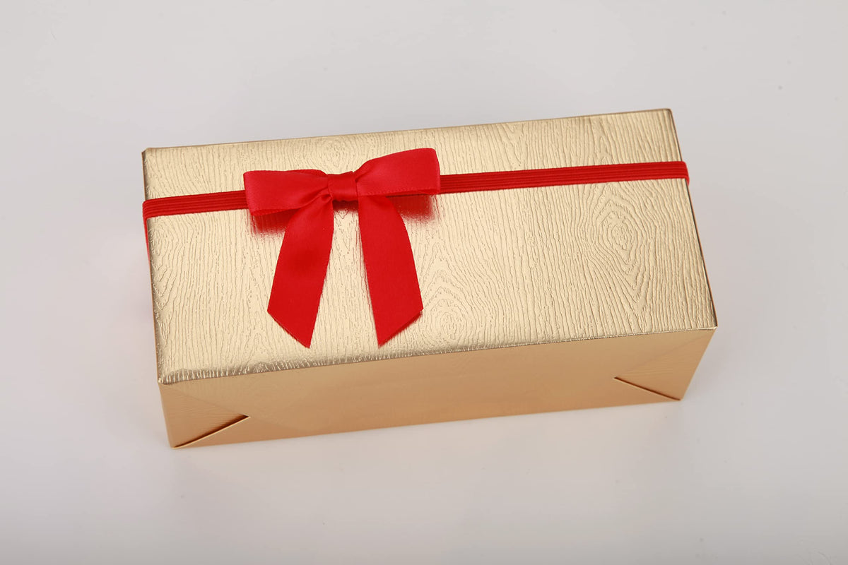 Meseey 50pcs 3 Inch Stretch Elastic Loops with Pre-Tied Red Ribbon Bows for Gift Wrapping,Baby Showers, Weddings, Christmas Boxes (3", Red)
