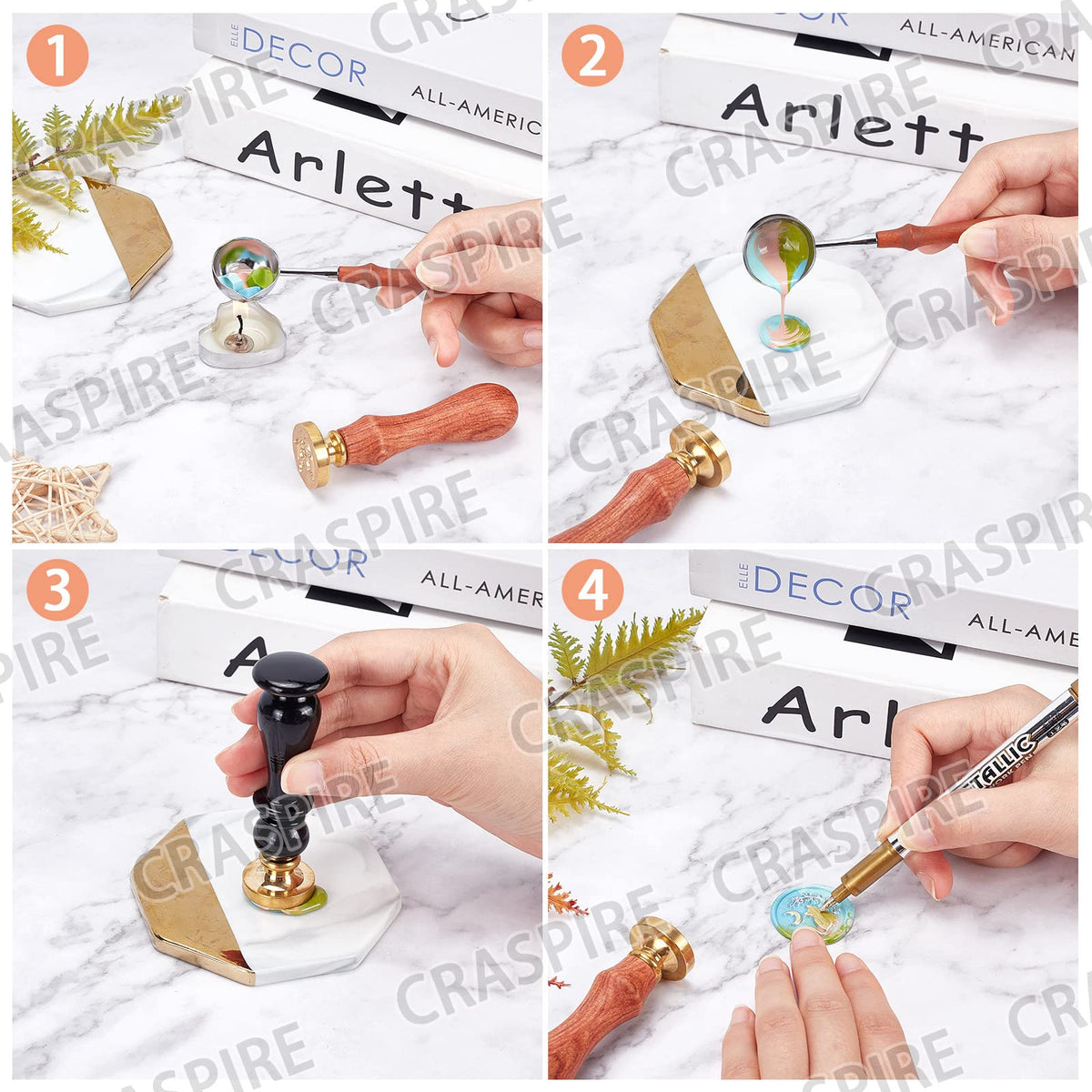 CRASPIRE Lighthouse Wax Seal Stamp Sea Waves Summer Seagull Sealing Wax Stamps 30mm Retro Vintage Removable Brass Stamp Head with Wood Handle for Wedding Invitations Packing