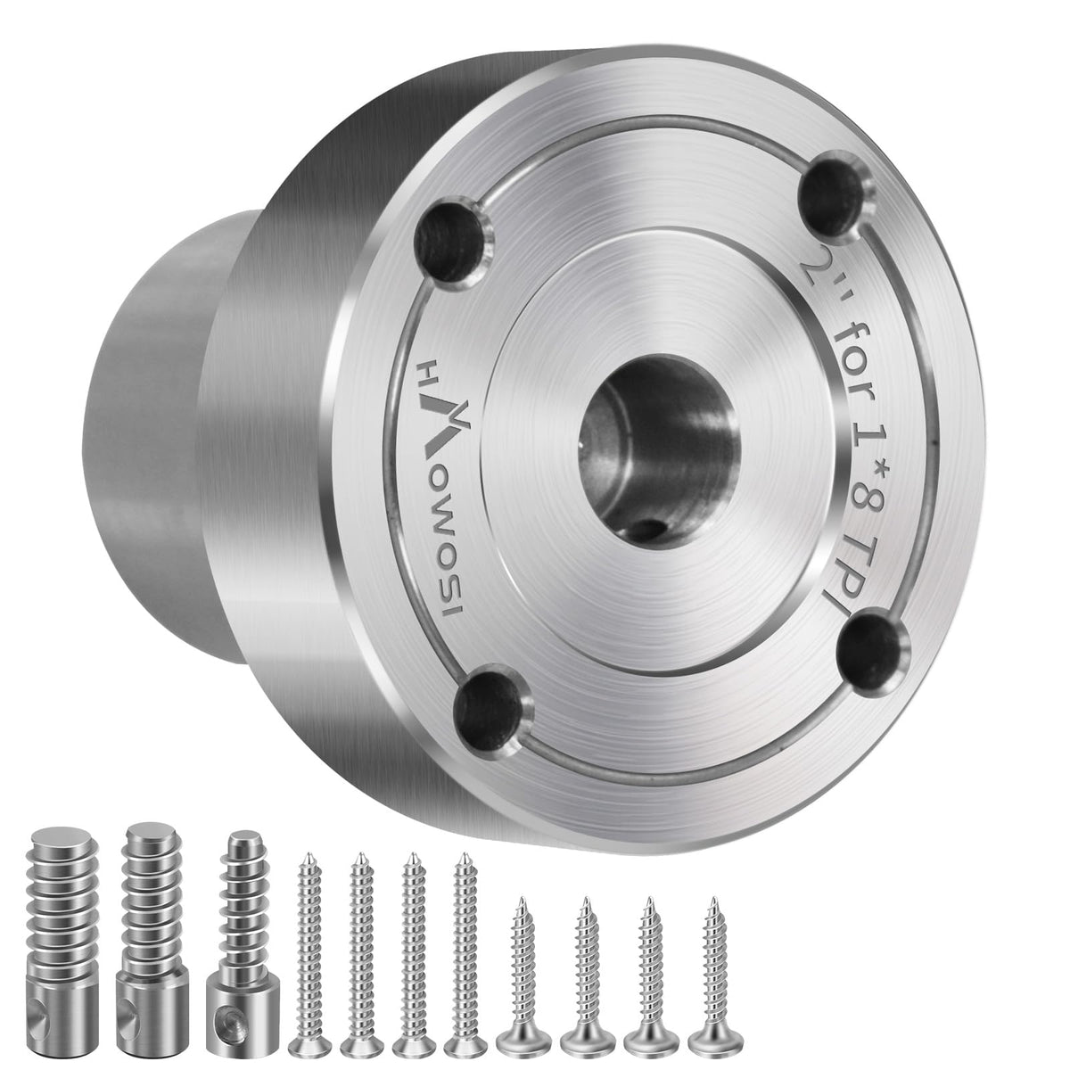 2" Steel Wood Lathe Faceplate,Faceplate for Wood Lathe,Lathe Face Plate Fit for 1" x 8TPI Spindle with Screwchuck