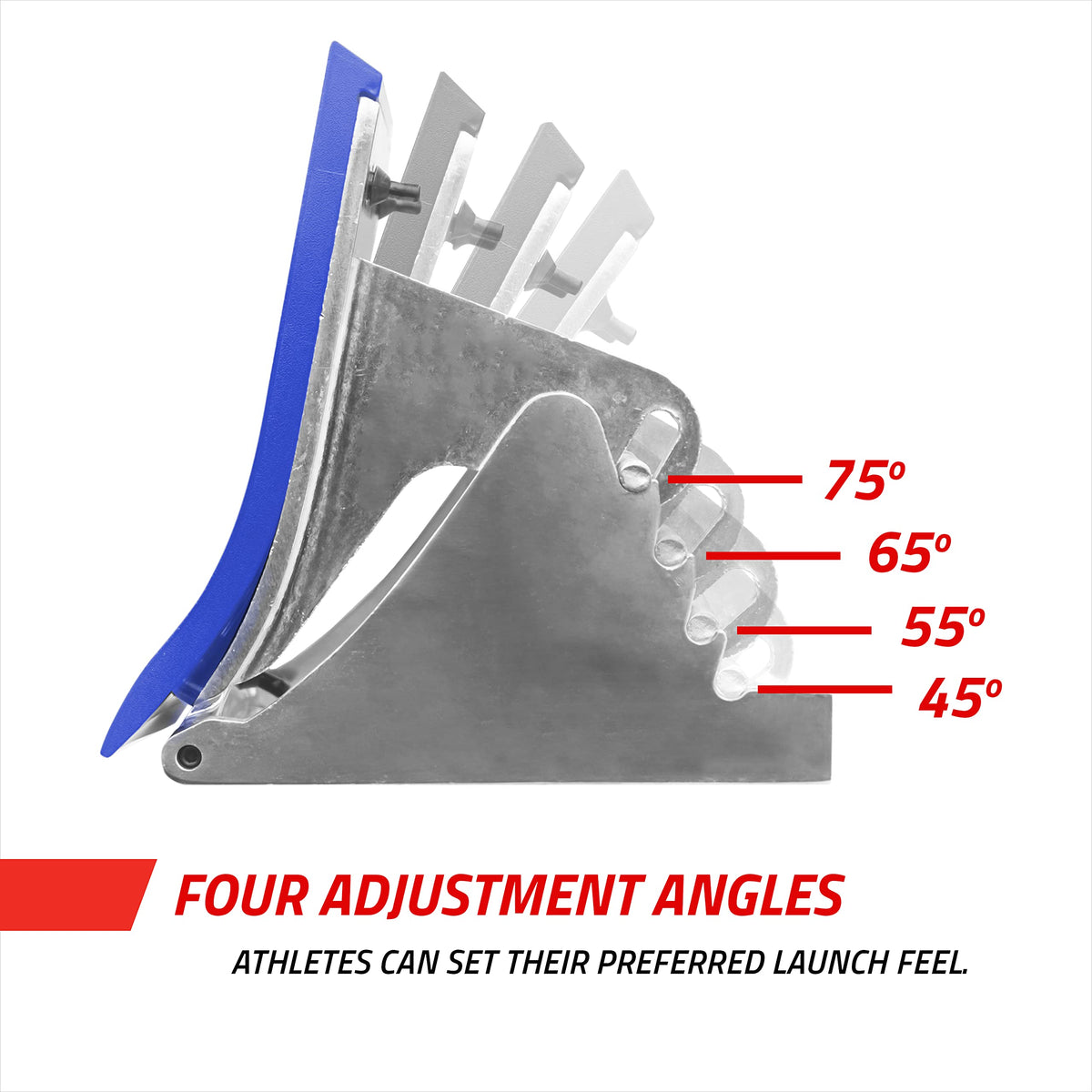 Gill Athletics S2 Starting Block 8" Tall Cast Aluminum Pedals - Designed for High Level Track & Field Competition - Pedals Feature Four Angle Adjustments - Includes 1⁄2” Pyramid Spikes - Royal Blue