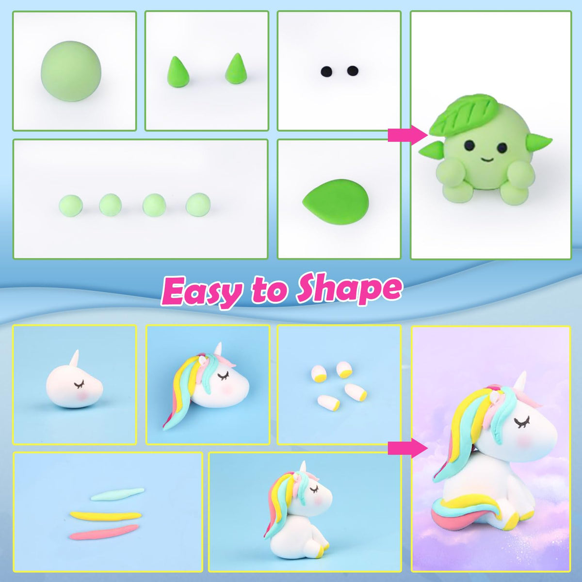 Magic Clay - Air Dry Clay 124 Colors, Modeling Clay for Kids with Tools, Soft & Ultra Light, Toys Gifts for Age 3 4 5 6 7 8+ Years Old Boys Girls Kids