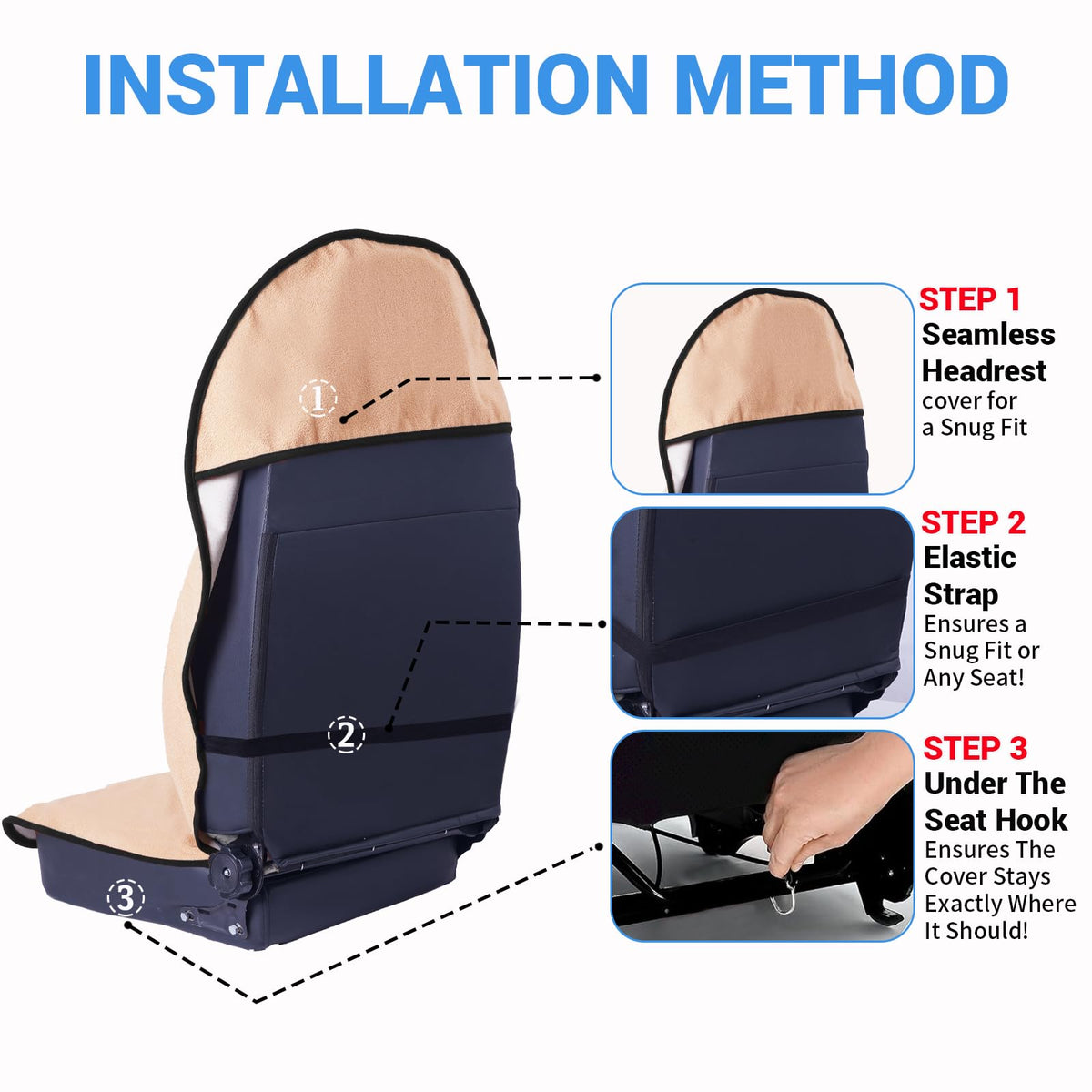LBIHHNQ Waterproof Car Seat Towel Cover - Sweat-Proof & Durable Machine Washable for Athletes, Gym Workouts - Fits Various Vehicles - Car Seat Towel Cover After Gym (1Pcs,Beige)