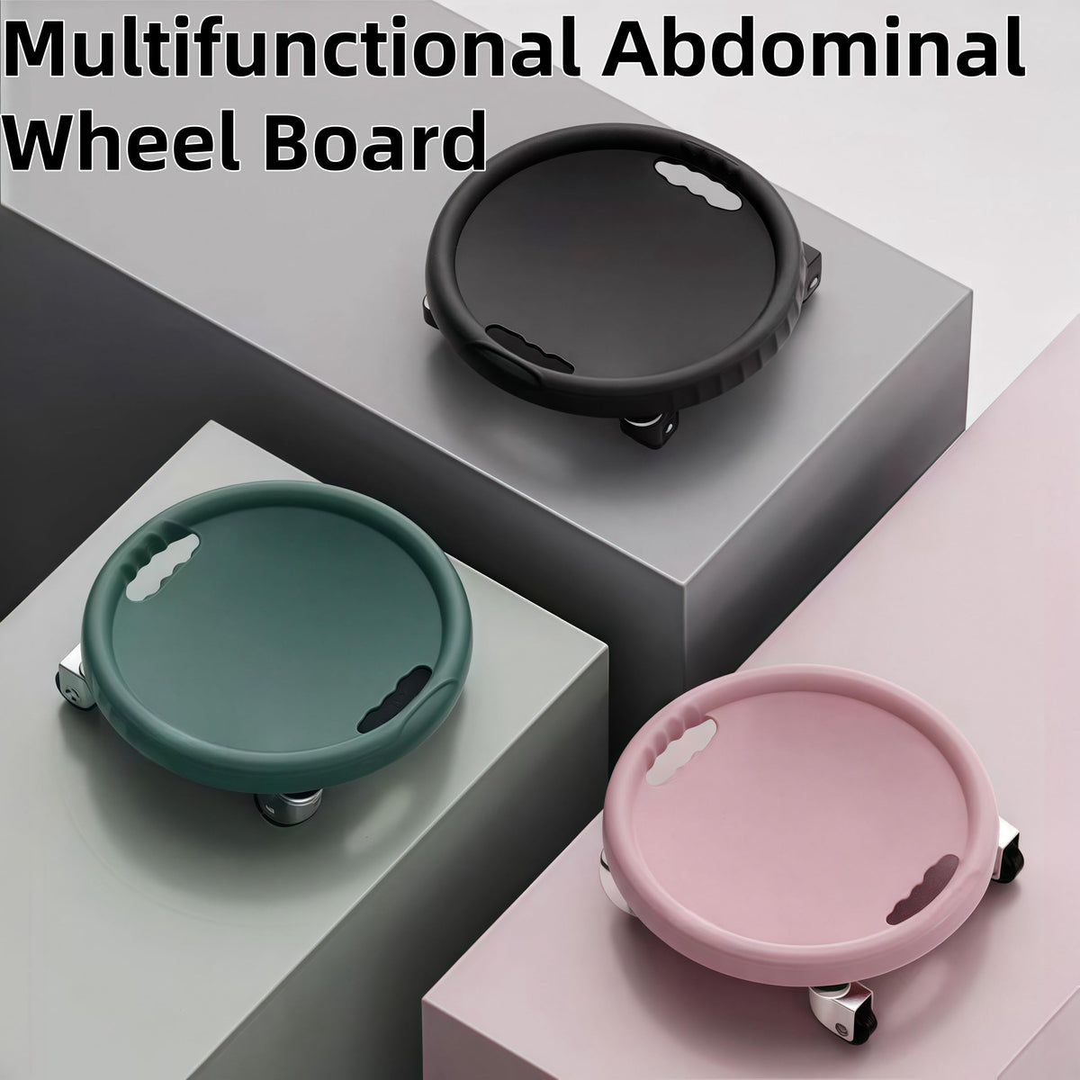 Ab Roller Wheel, Women's Multifunctional Abdominal Wheel Board with Mat,360° Rotating,for Home Gym, Full Body Fat Burning & Abdominal Training - Portable Fitness for Women (Black)