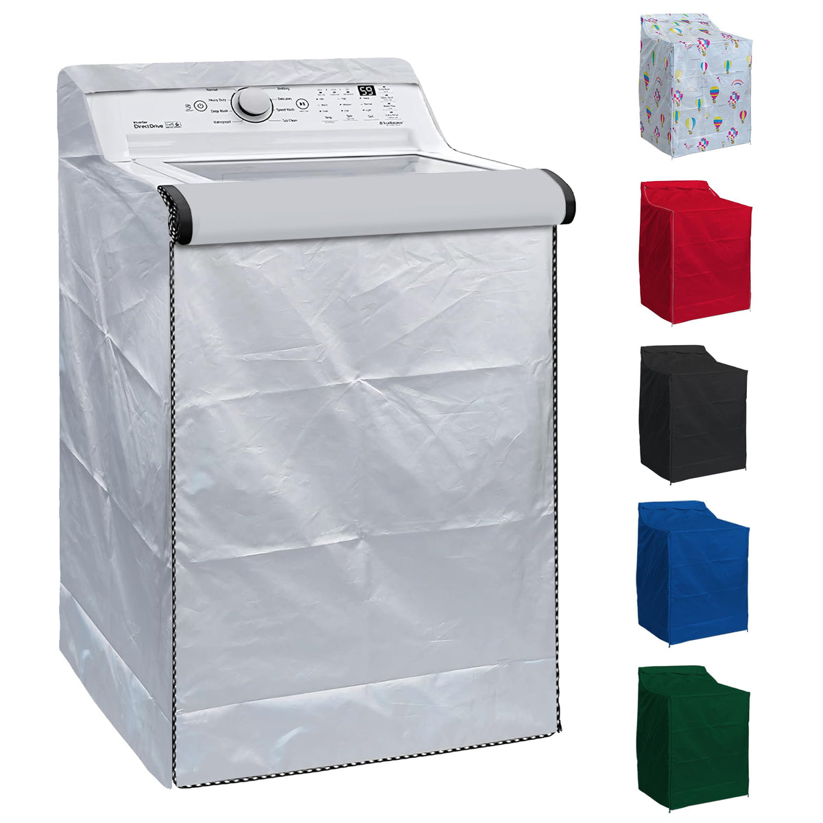 BlueStars Washing Machine Cover For Top-load - Premium Outdoor Protection For Most Washer Dryer Cover - W29”x D28”x H43” (Silver)