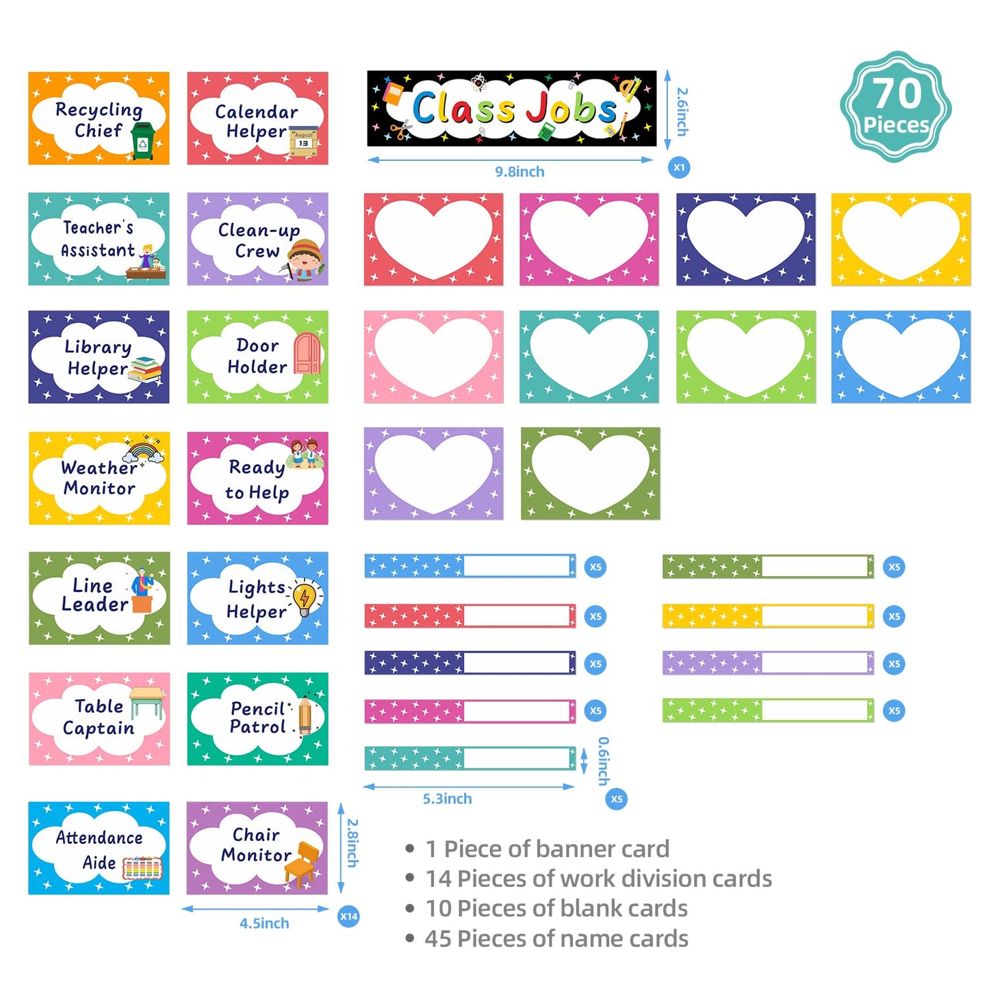 REGELETO Class Jobs Pocket Chart with 17 Pockets and 2 Storage Bags,Class Management Educational Pocket Chart Teacher's Helper Size: 32.6" L x 19.6 H inch Bulletin Board for Classroom (Black)