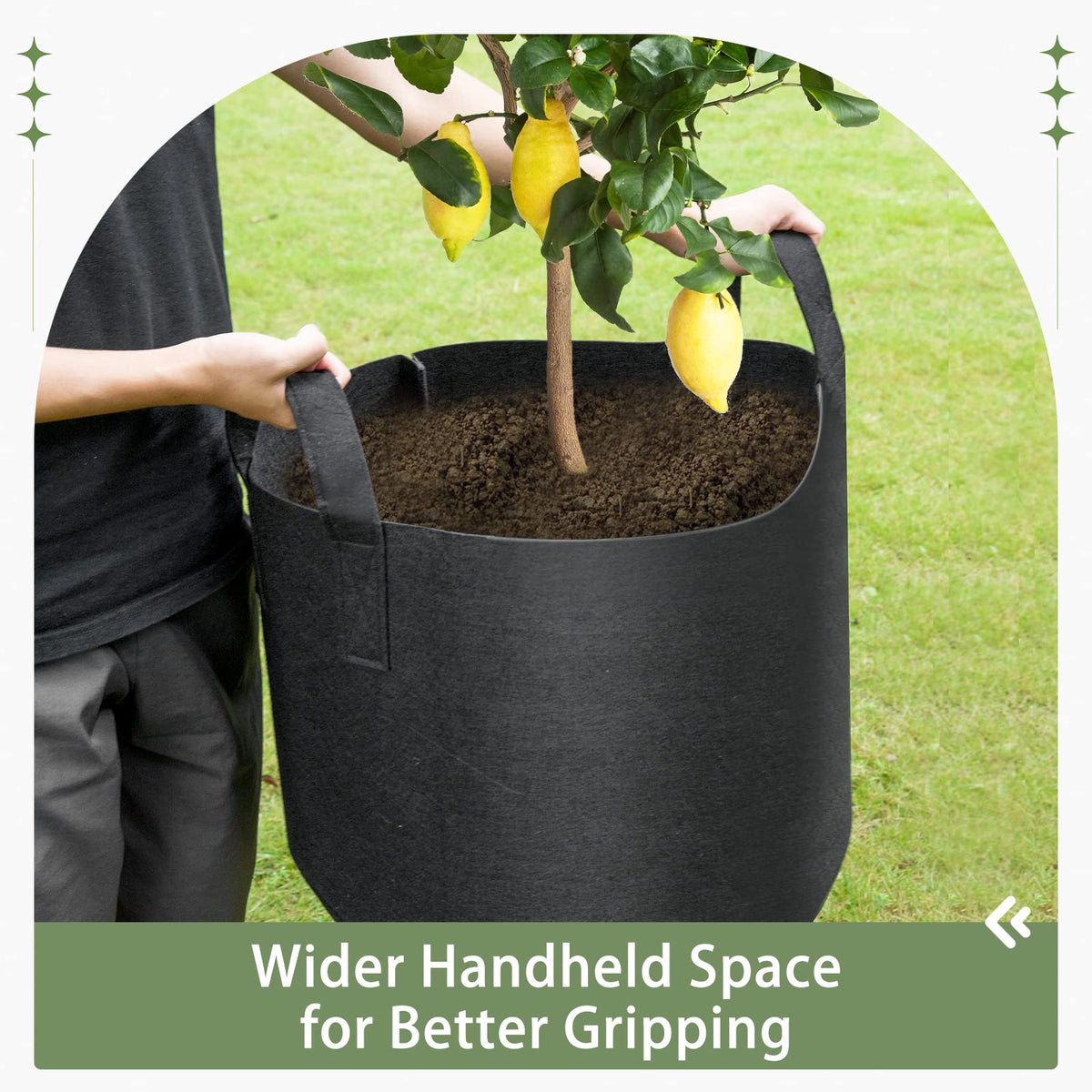 GreatBuddy Grow Bags 10 Gallon 12-Pack, Heavy Duty Fabric Grow Bags with Handles for Vegetables, Herbs, and Tomatoes, Fabric Pots & Planting Bags for Outdoor Home Gardening