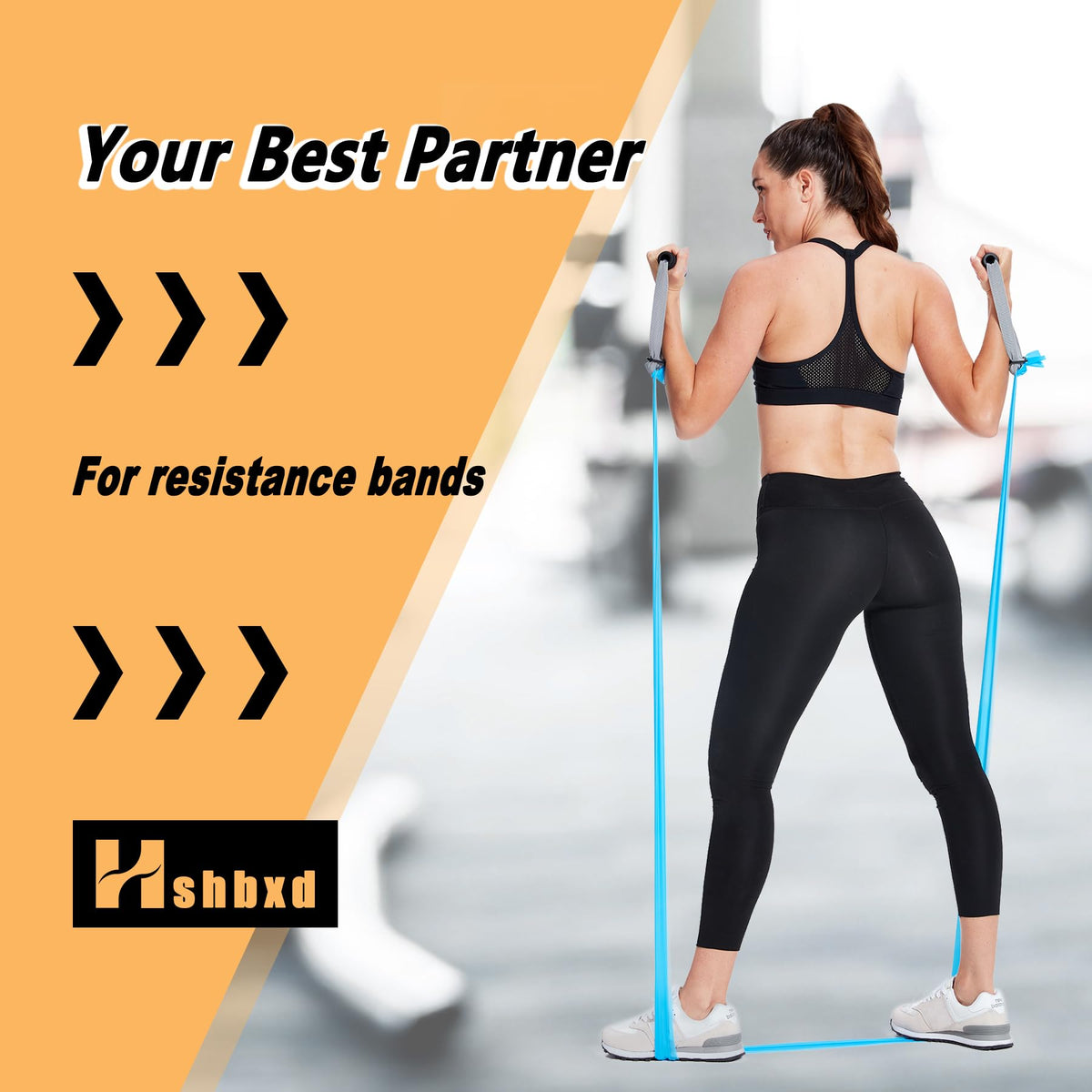 Hshbxd Resistance Band Handles & Accessories Kit for Elastic Bands & Tubes, Modern Silver and Black Nylon Exercise Strap Accessories
