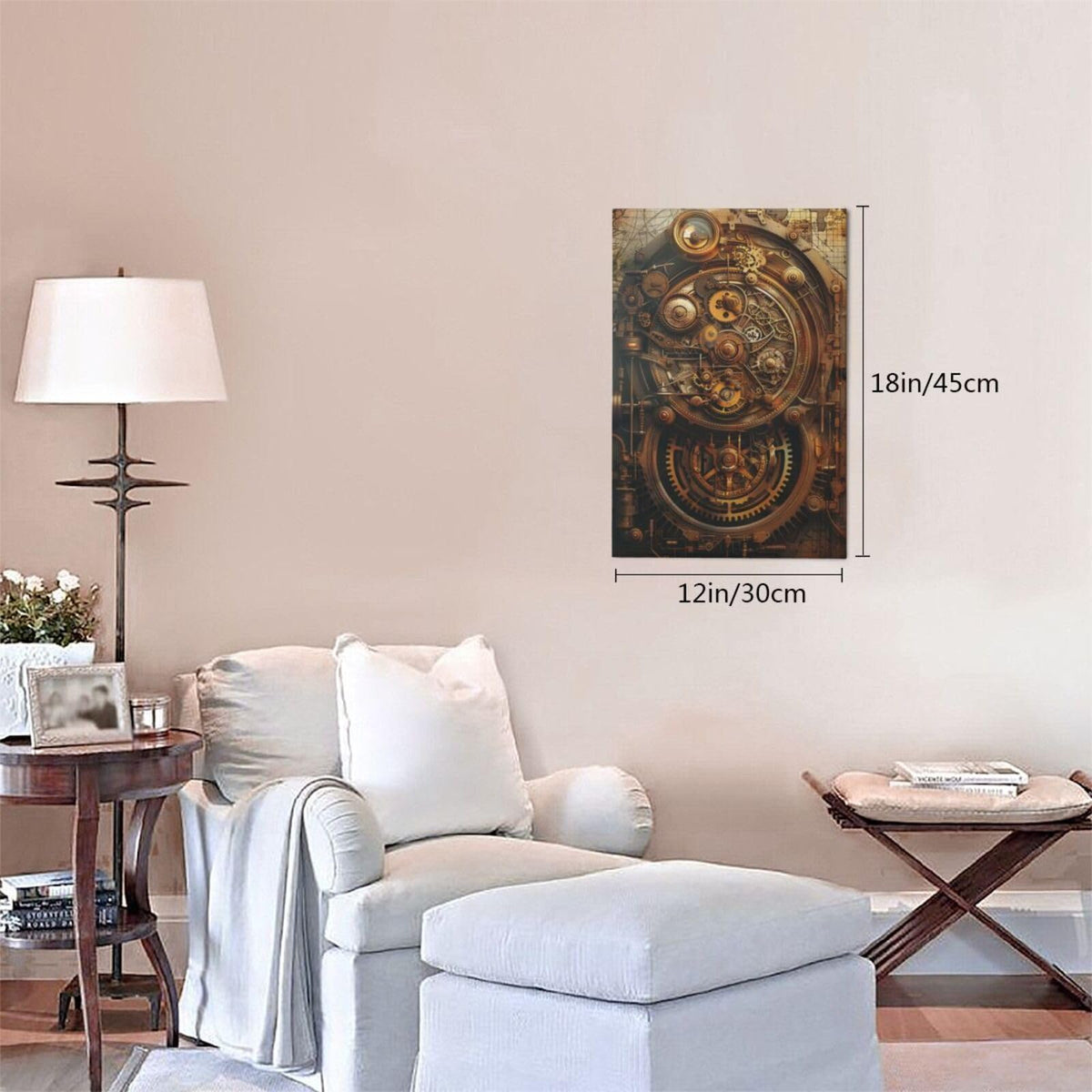 MA6GE8DE Canvas Hanging Picture Wall Art Steampunk Gear,Home Room Decor Garage Accessory,Living Room,Man Cave,Garage Decoration Prints Poster,Enchanting Steampunk Gear Art Paintings Canvas 12x18 inch