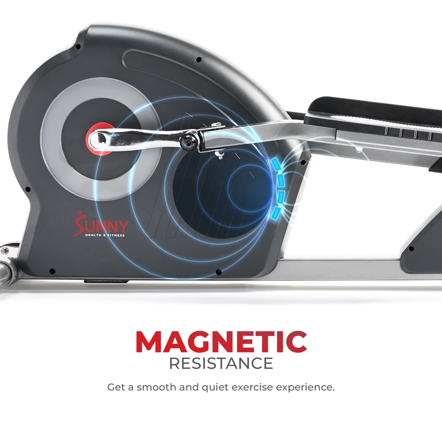 Sunny Health & Fitness Smart Elliptical Exercise Machine for Home, Adjustable 12-Level Resistance with Pulse Sensor, Durable 275 Lbs Weights Capacity, Interactive SunnyFit App Access via Bluetooth
