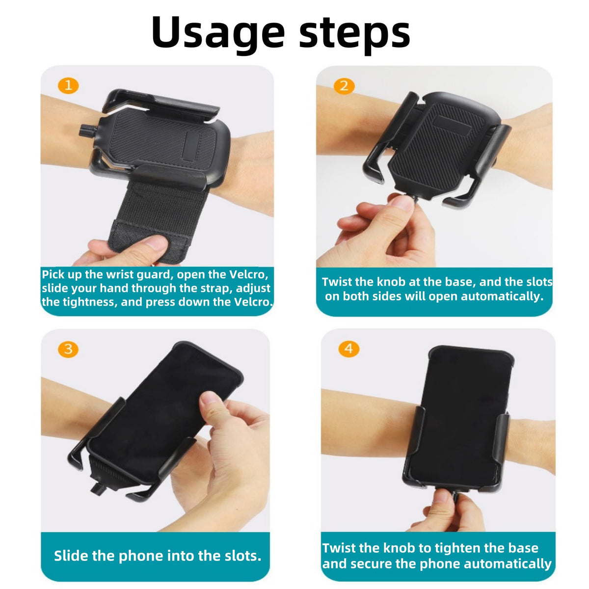Xpzkaiyue Running Armband 2-in-1 Wrist & Arm Phone Holder for Running/Cycling – 360° Swivel, Fits iPhone/Samsung 4.0-7.0 Inch Smartphones