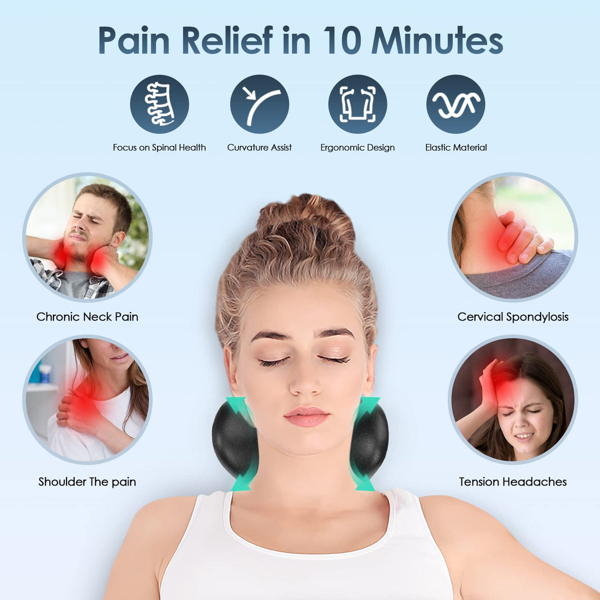 Wingeema Z6 2026 4-in-1 Neck Shoulder Massager with Heat & Pulse, Deep Tissue Kneading Pillow, Remote Control, Portable Travel Neck Relaxer for Pain Relief in Office/Car/Home Use