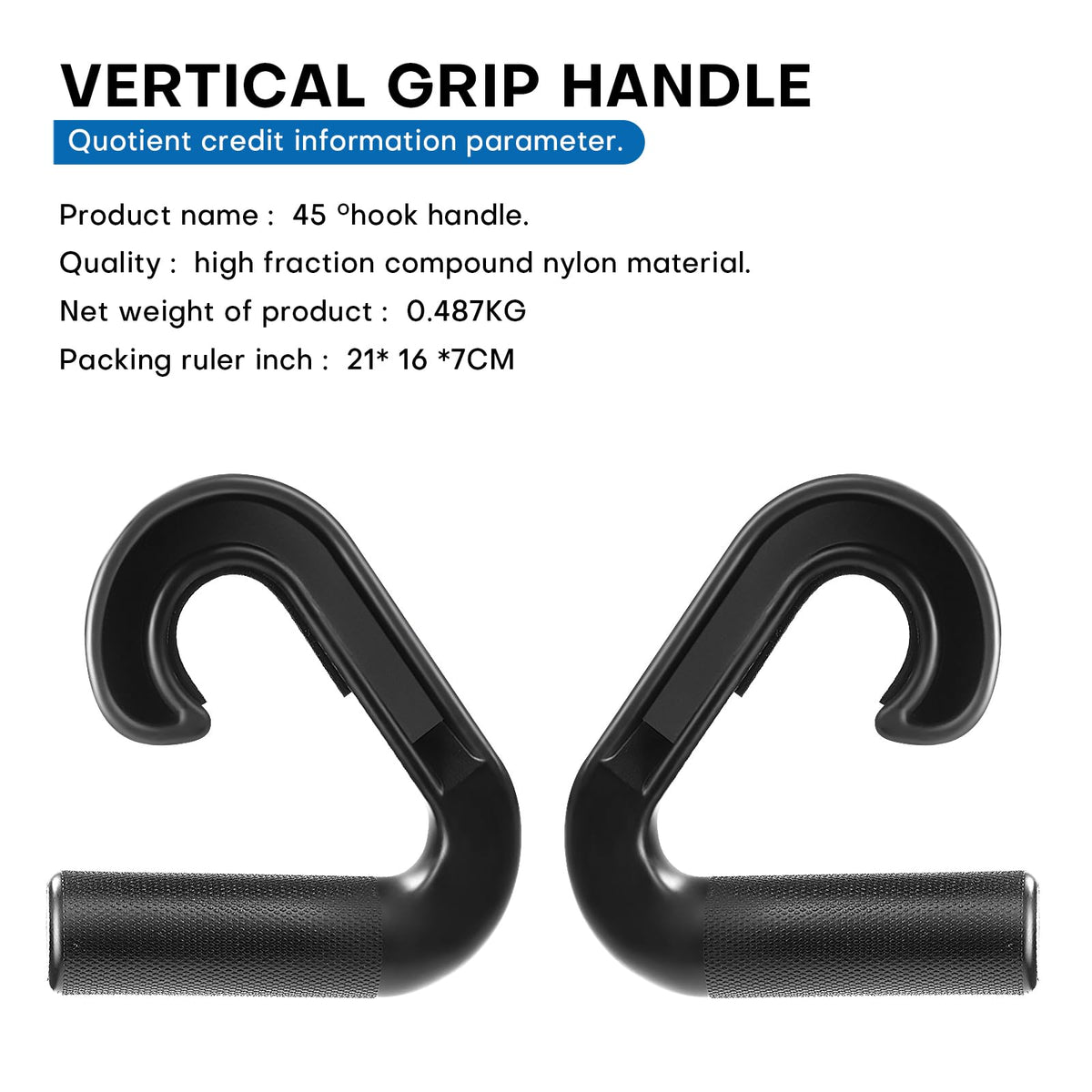 Rolitwils Neutral Grip Pull Up Handles - Heavy Duty Multi-Purpose Handles for Pull Ups & Deadlifts - Ergonomic Workout Handles & Exercise Machine Attachments with Premium Grips