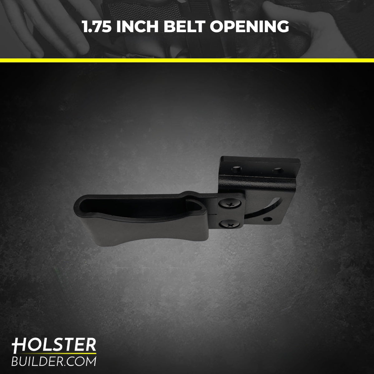 HolsterBuilder 180° Knife Belt Clip, Swiveled Flat Base with Secure Kydex Sheath Attachment, Tactical Knife Clip for DIY Holsters, Concealed Carry and Outdoor Gear, Comes with Mounting Hardware