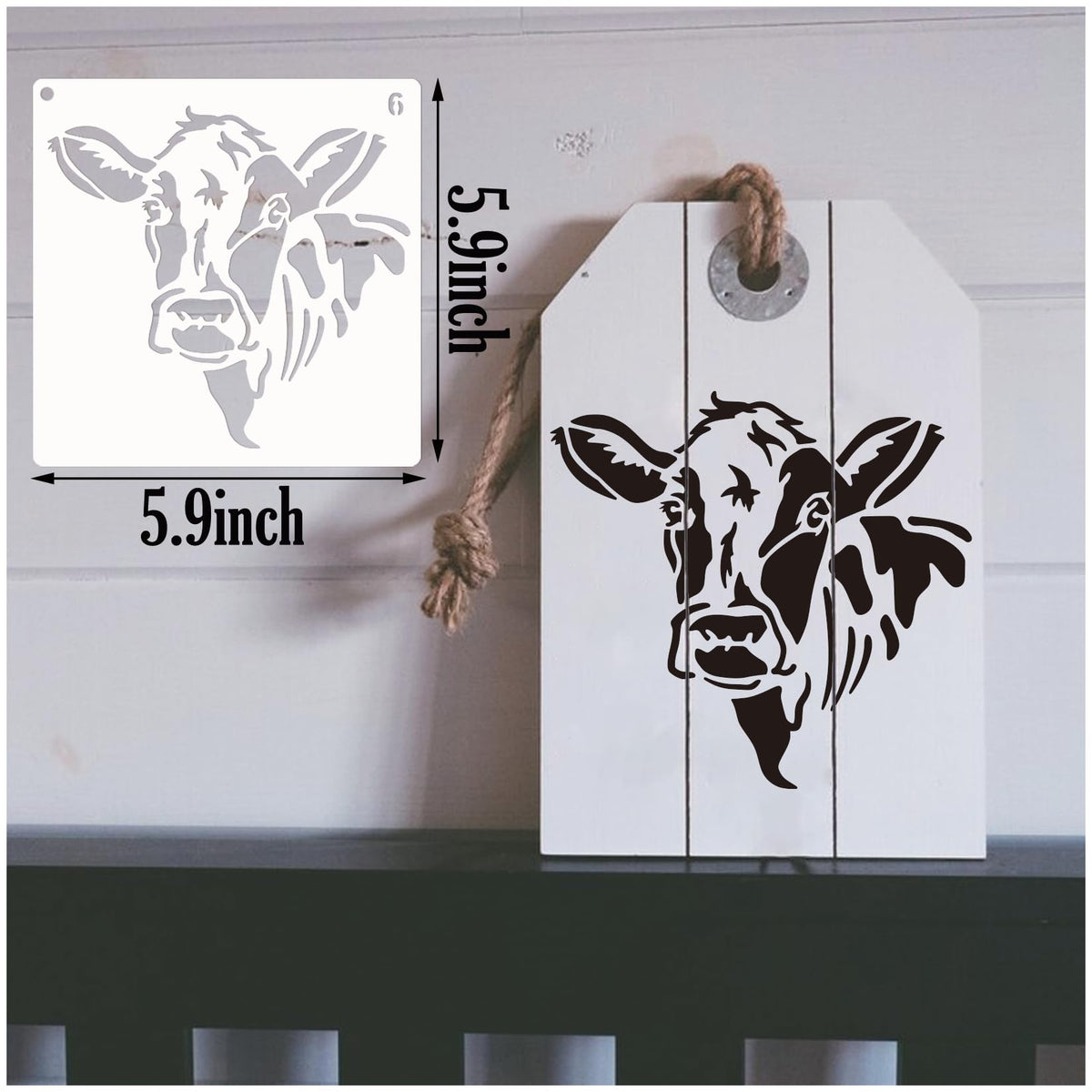 Cow Farmhouse Stencils for Painting Farm Highland Cow Paint Stencils for Painting on Wood Burning Art Craft Canvas Furniture Wall (12 Cow)