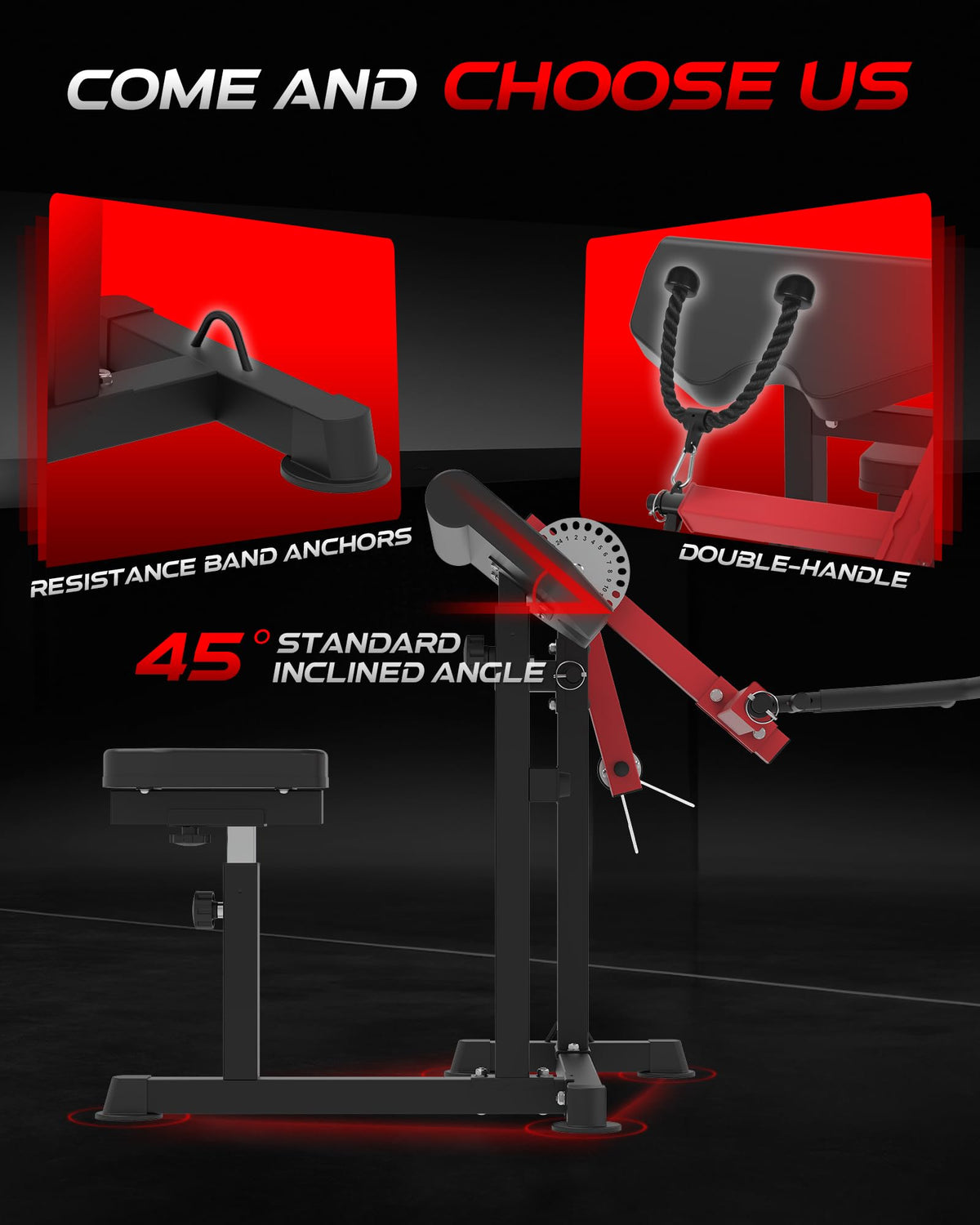HVO Bicep Tricep Curl Machine: Plate Loaded Preacher Bicep Curl and Tricep Extension Machine Arm Exercise Equipment for Home Gym Workout Station Red