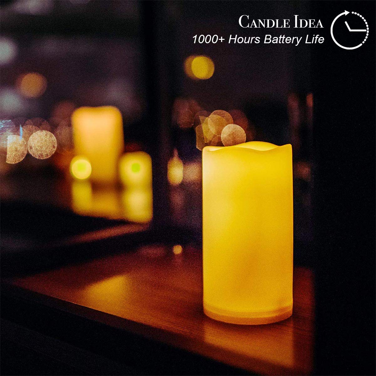 2PCS 7" Waterproof LED Flameless Timer Candles, 1000 Hours Long Battery Life/Flickering Battery Operated Electric Outdoor LED Large Pillar Candle for Outside Lantern Festival Decor etc.