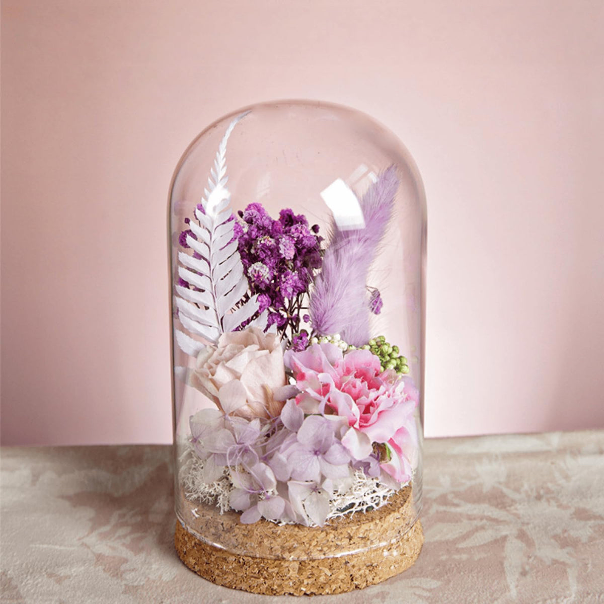 SWJLR 2 PCS Glass Dome Bell Jar, Clear Display Dome with Cork Base for Miniature Figurines, Fake Plants, Collectibles, Specimens, DIY Landscape (3.15x4.73 Inch)