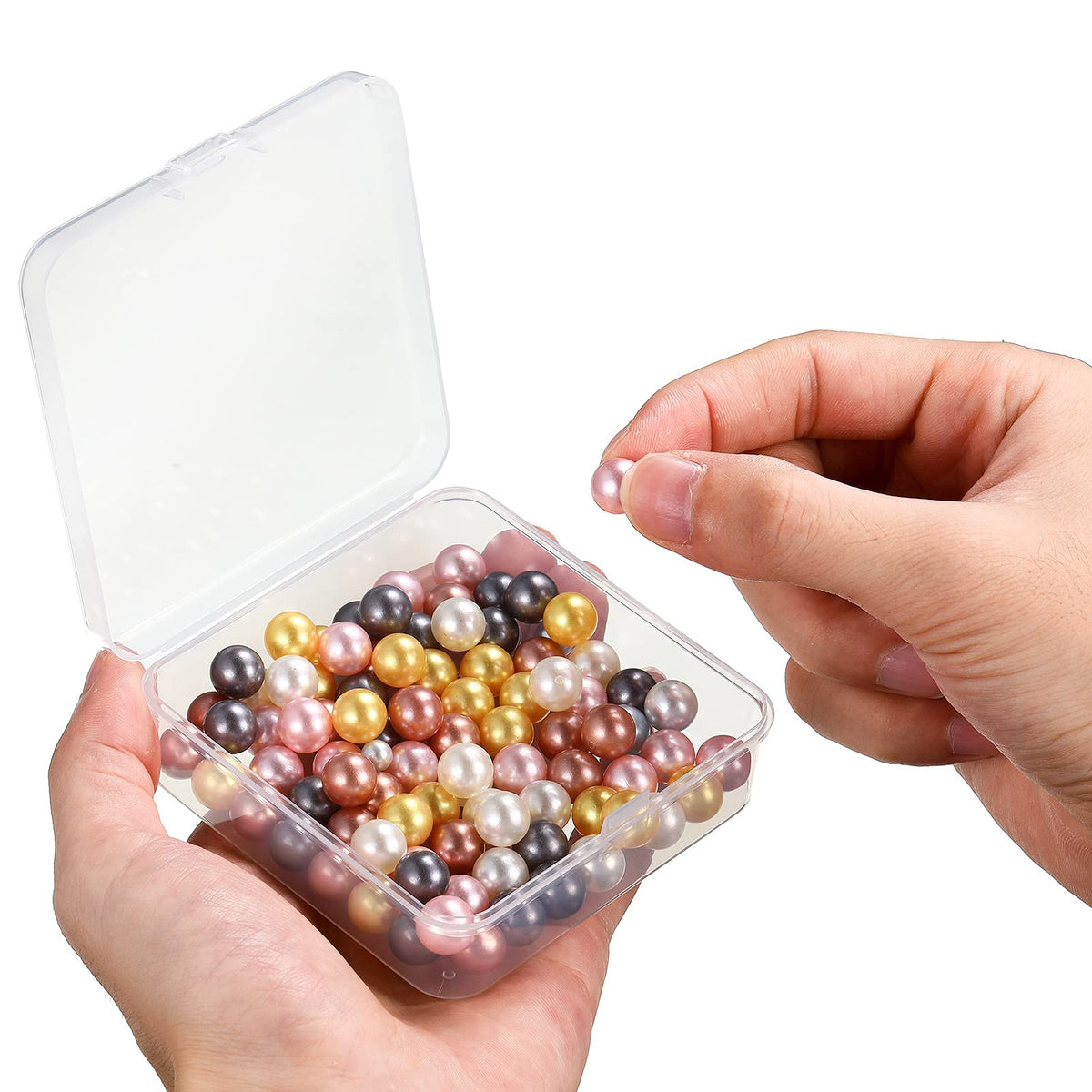 Jetec 30 Pieces Mini Plastic Clear Beads Storage Containers Box for Collecting Small Items, Beads, Jewelry, Business Cards, Game Pieces, Crafts (3.3 x 3.3 x 1.1 Inch)