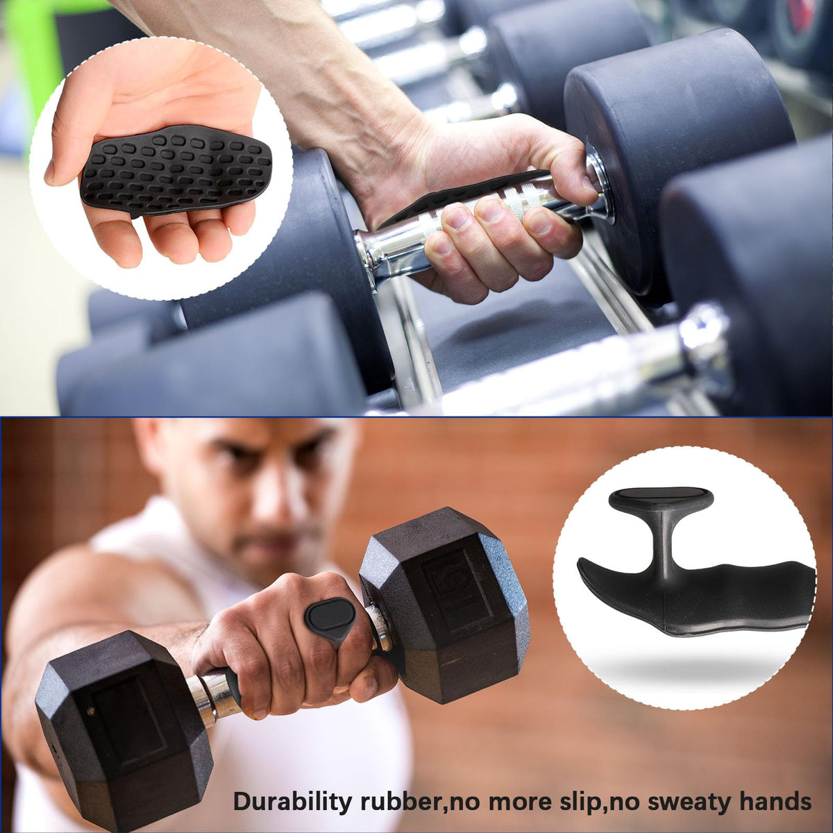NiuMid Anti-Slip Workout Grips - Ergonomic Rubber Hand Protector Gloves for Weight Lifting, Pull-Ups, Gym Training and Exercise, for Men and Women (1pack)