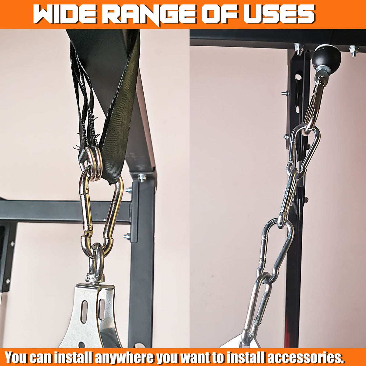 Cable Machine Accessories for Home Gym, 3.8 Inch Heavy Duty Steel Carabiner Clip, LAT Pull Down Attachments, Cable Attachments, Snap Hook