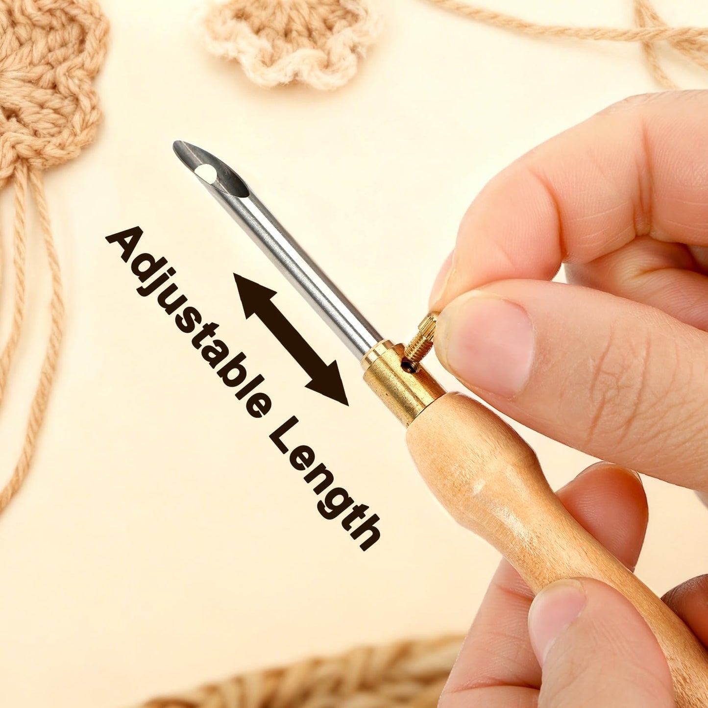 AUGSUN 39Pcs Punch Needle Kit, Punch Needle Tool Adjustable Punch Needle Embroidery Kits Wooden Handle Embroidery Pen for Embroidery Floss Cross Stitching Beginner
