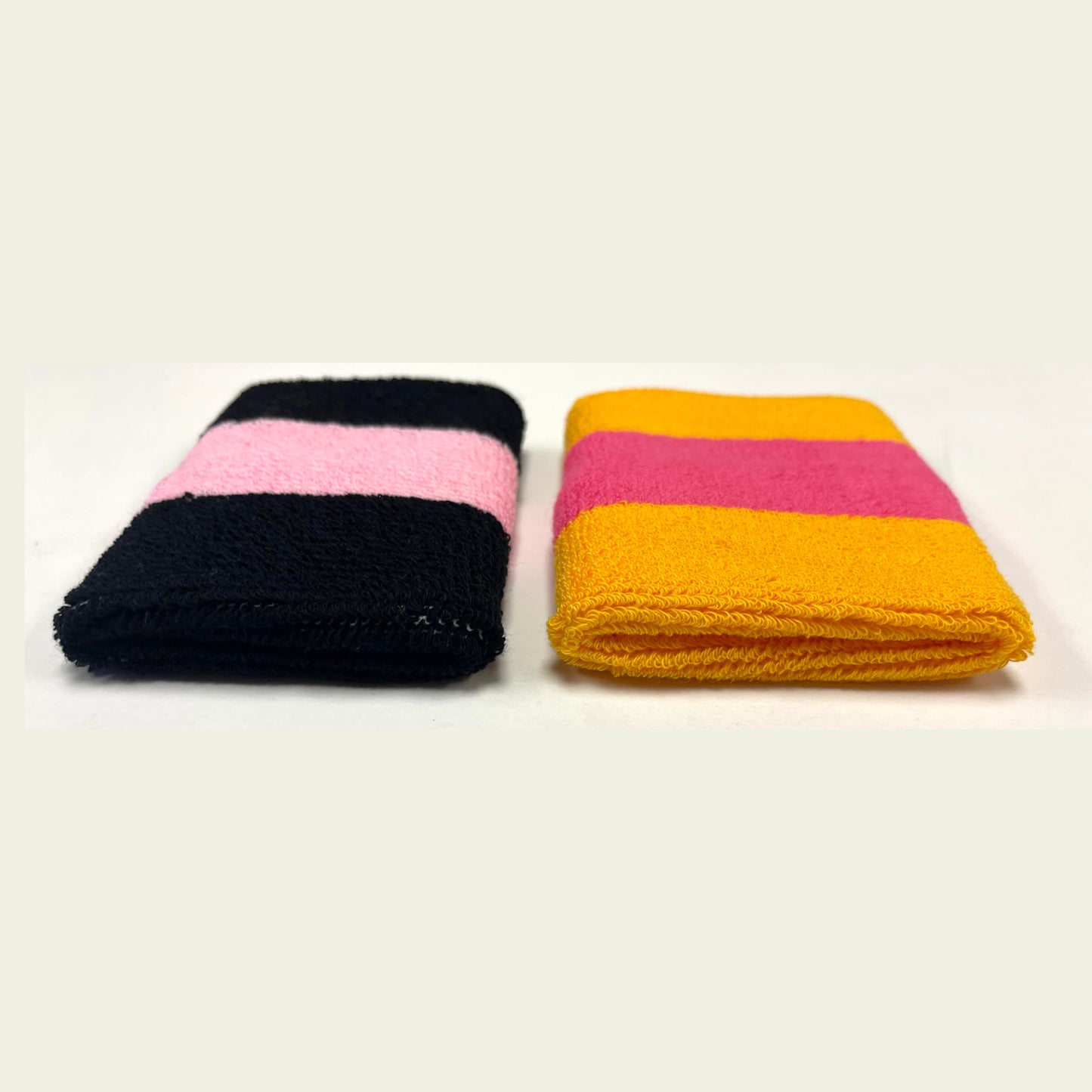 COUVER Sweatband Set (3-Pack) - Cotton Terry Cloth Sports Headband & Wristbands - Moisture Wicking for Basketball, Tennis & Fan Gear, White/Purple