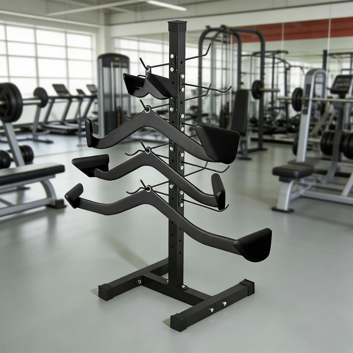 Frienda Steel Lat Bar Organizer, Home Gym Accessories, Lat Pulldown Attachments Cable Attachment Storage Rack Cable Attachments for Gym Rack Storage Heavy Duty Steel Organizer Home Use