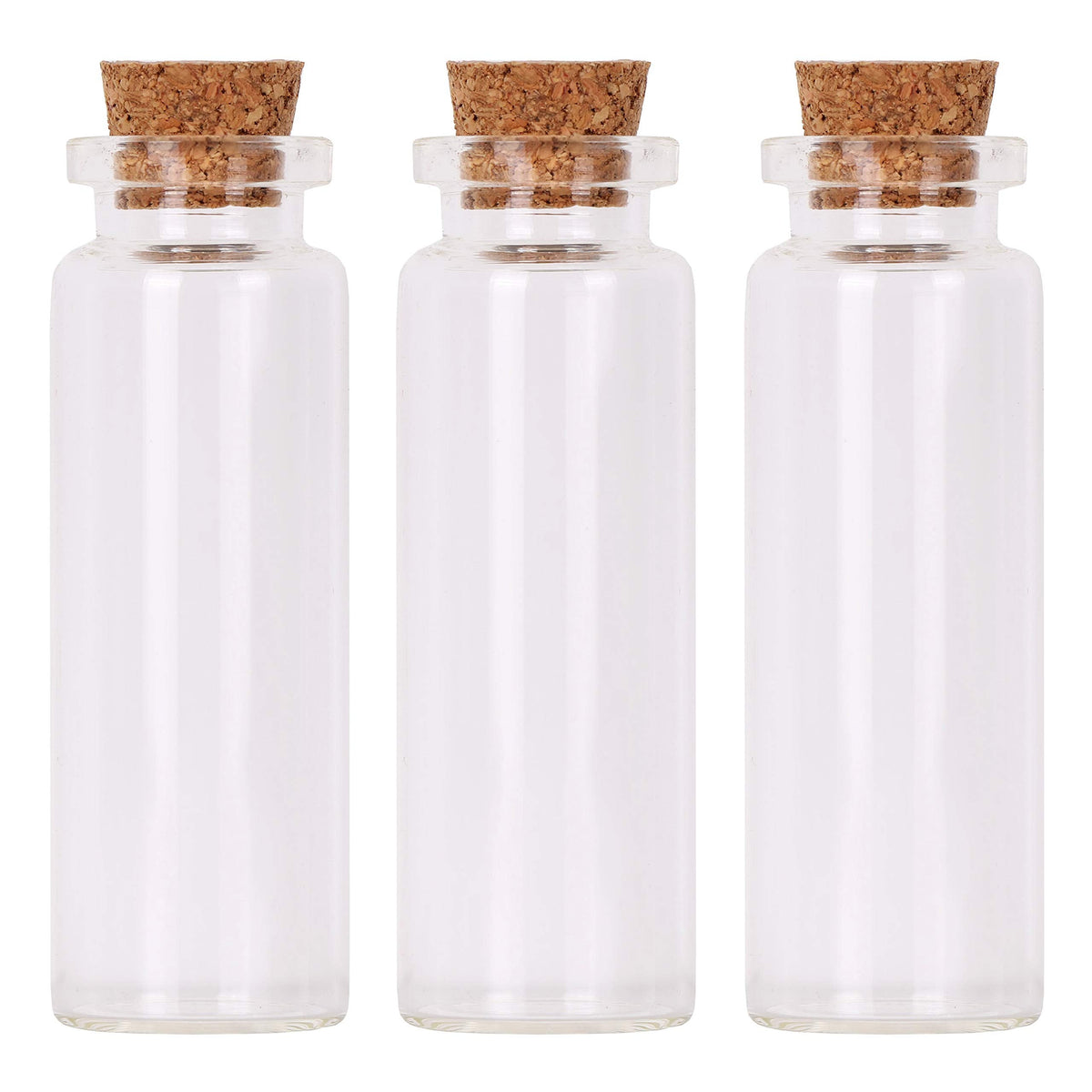 MaxMau 100 Small Glass Bottles with Cork Stoppers,15ml Glass Vials Tiny Jars for Wedding Favors Party Gift Room Decoration Seed Storing Containers Art Paint Display