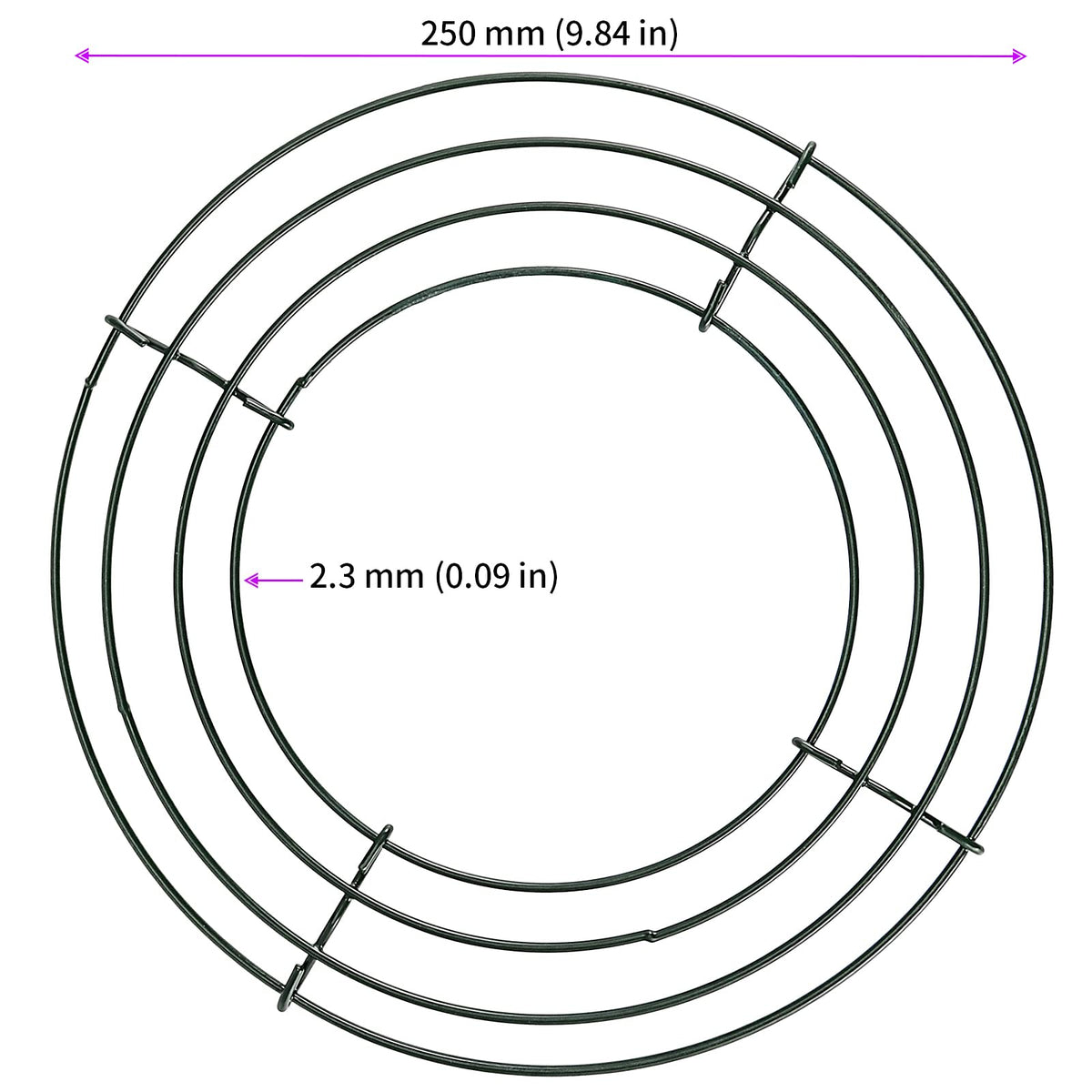 JEUIHAU 15 Pack 10 Inches Round Wire Wreath Frames, Green Metal Floral Wreath Frame, Wire Wreath Rings for Christmas New Year Party Home Decor DIY Crafts Supplies