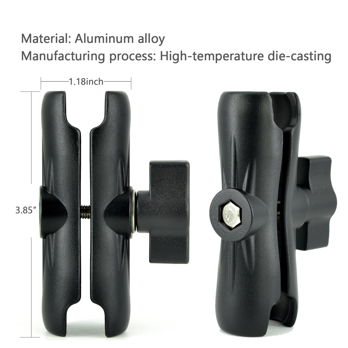 VAUBORTTI Aluminum Arm Heavy Duty Tablet Mount Drill Base - for 6.5"-12.9" Tablet iPad Pro/Mini, iPad Holder for Truck, Car,Dashboard,Desk,Wall-Swivel with 1 inch/25mm Ball Joint