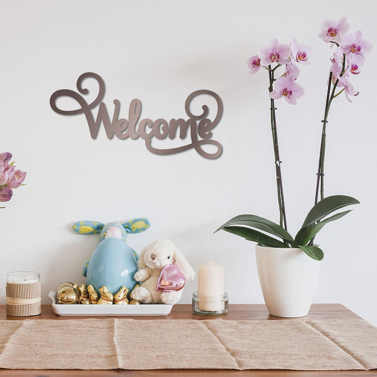 CREATCABIN Welcome Wood Cutout Sign Word Sculpture Wood Sign Unfinished Laser Cut Wooden Welcome Wall Art Decoration Hanging Rustic for Home Porch Wedding Party Classroom Farmhouse 6x12Inch