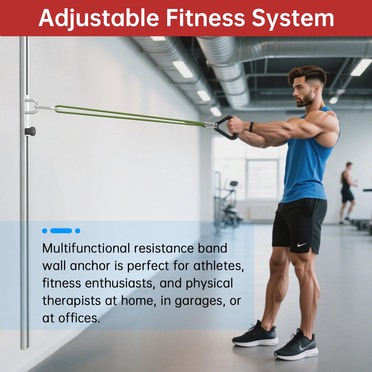 2 PCS Resistance Bands Wall Anchor Exercise Equipment Platform Base(Length 40"),Adjustable Wall-Mounted Anchor Multi-Purpose Fitness System for Complete Full Body Strength Training-Black
