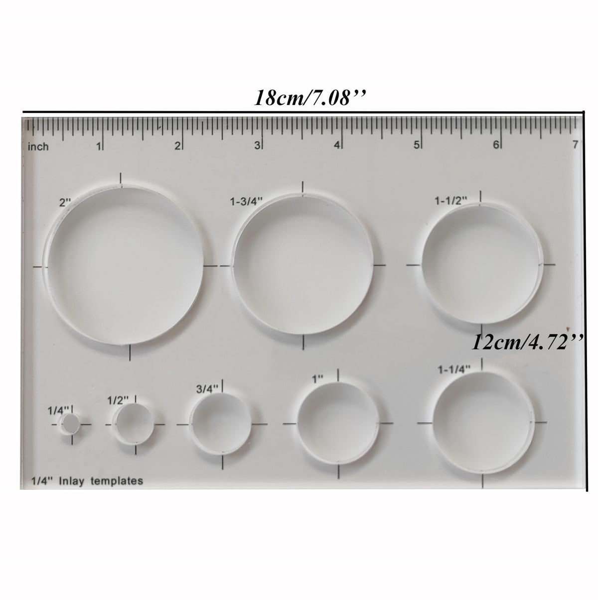 Kingria 8 in1 Bowtie Jia Router Template for Woodworking 1/4'' Thick DIY Router Template Jig Kit Acrylic Circle Inlay Template Decorative Guide (Circle)