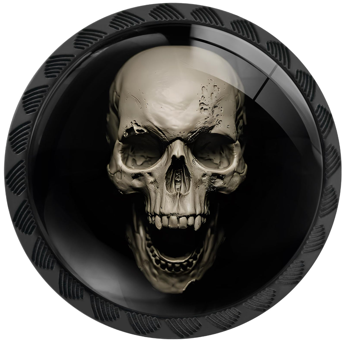 Artinhand 4 Pack Gothic White Skull Cabinet Knobs for Kitchen Bathroom