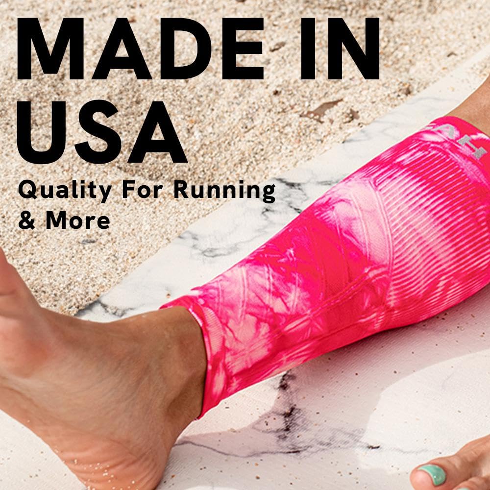Zensah Calf/Shin Compression Sleeve - Made in the USA Single Leg Compression Sleeve for Shin Splint Relief, Recovery, Running (Heather Grey, Small/Medium)